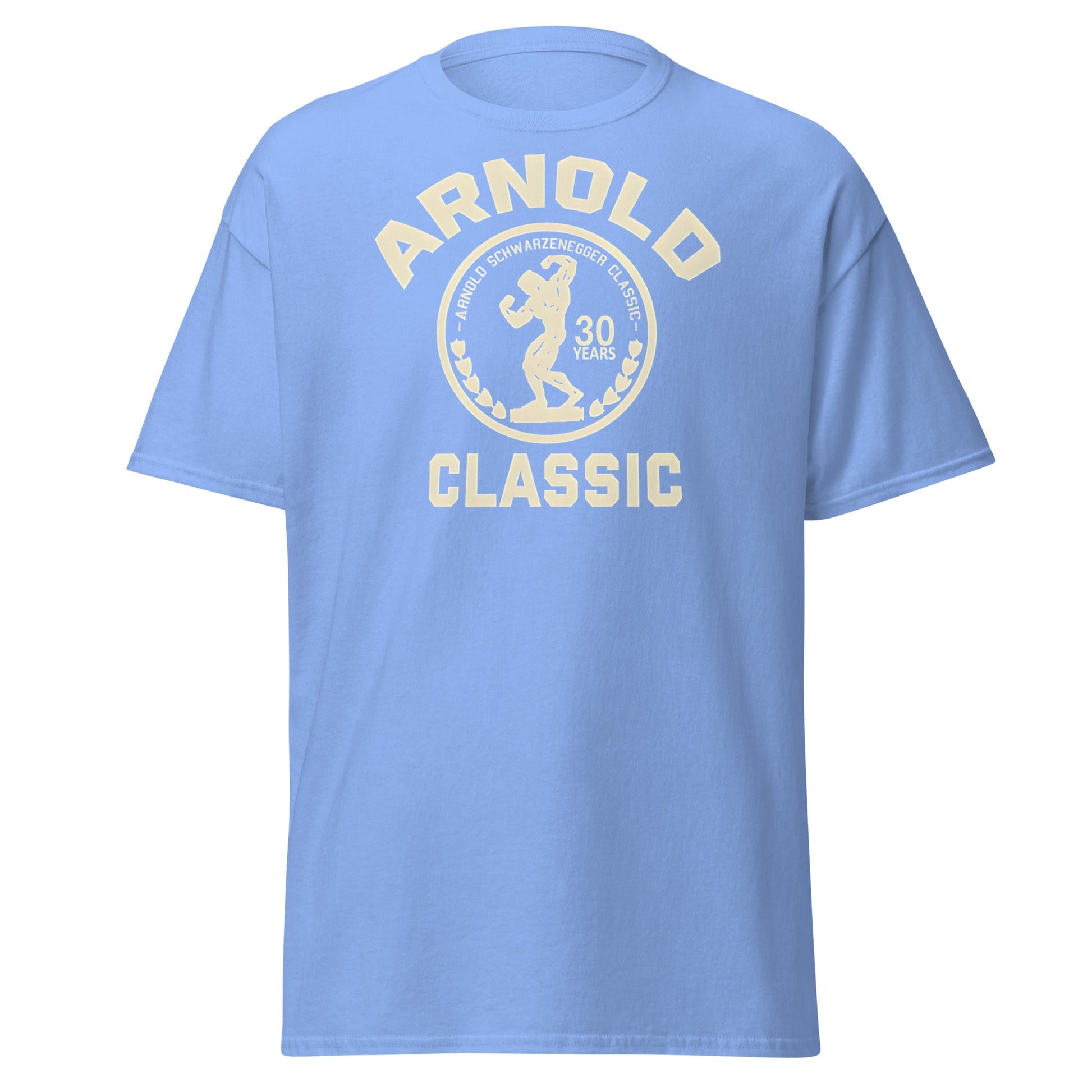 Arnold Classic 30 Years Bodybuilding T-Shirt | Vintage Gym Tee - Carolina Blue - T-Shirts Online