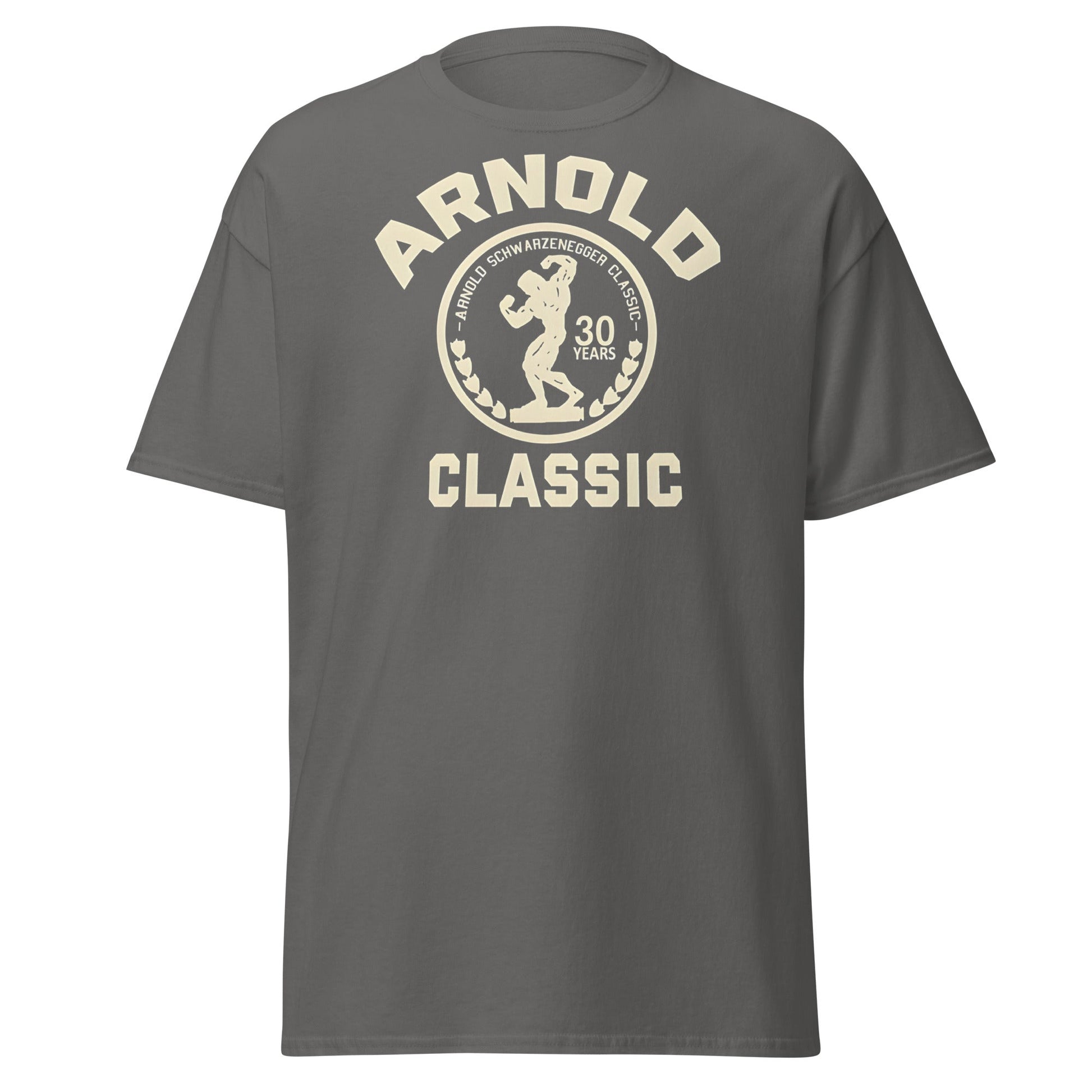 Arnold Classic 30 Years Bodybuilding T-Shirt | Vintage Gym Tee - Charcoal - T-Shirts Online