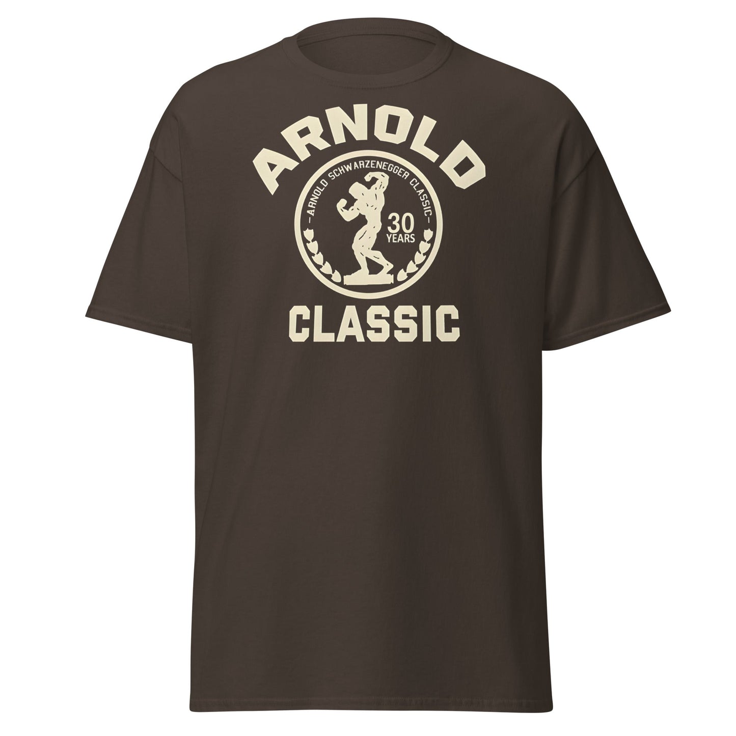 Arnold Classic 30 Years Bodybuilding T-Shirt | Vintage Gym Tee - Dark Chocolate - T-Shirts Online