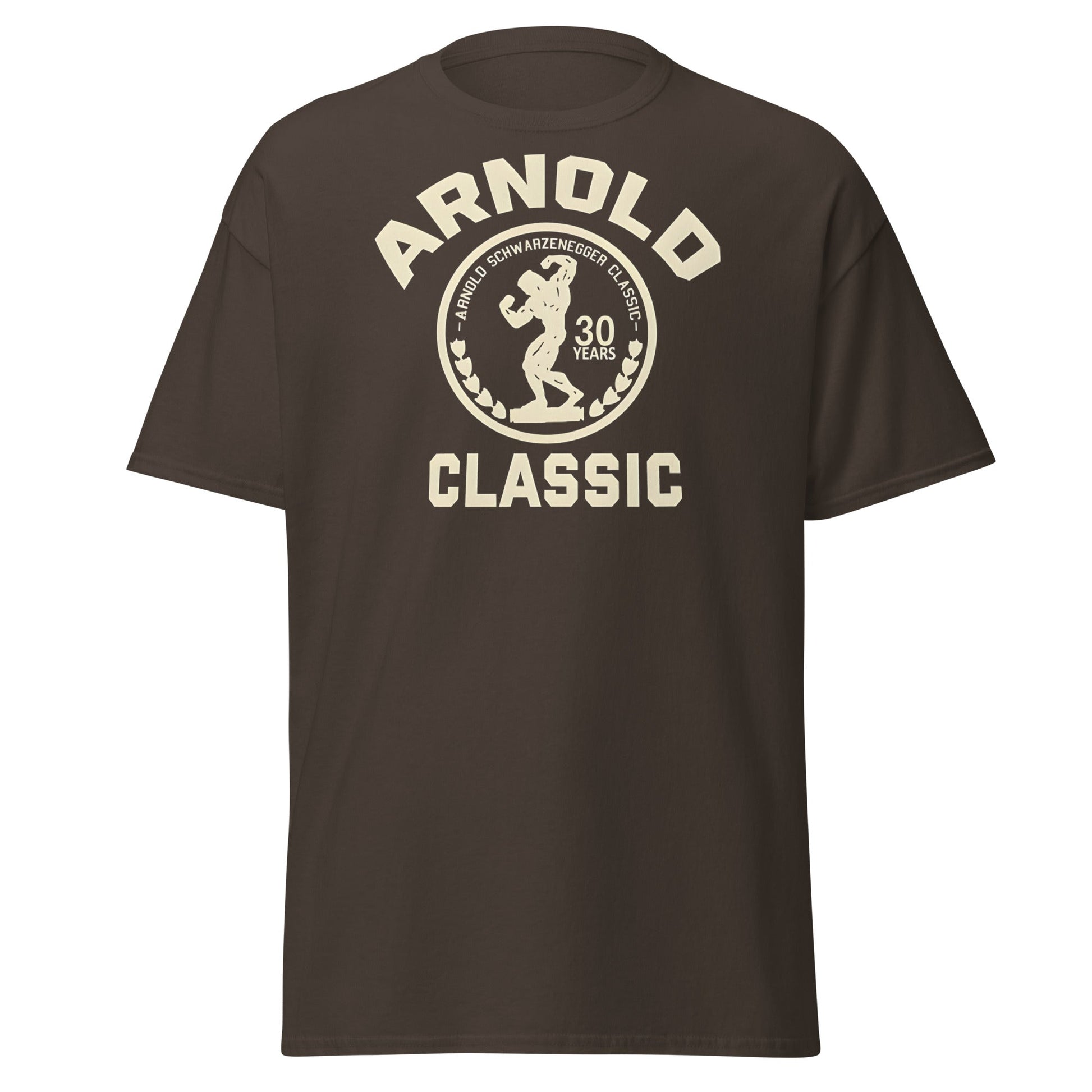 Arnold Classic 30 Years Bodybuilding T-Shirt | Vintage Gym Tee - Dark Chocolate - T-Shirts Online
