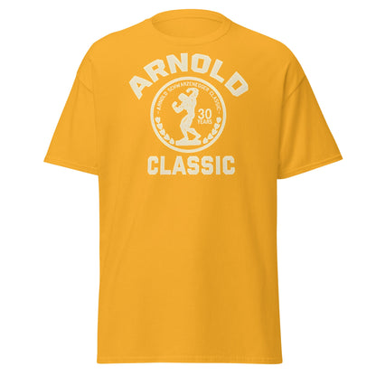 Arnold Classic 30 Years Bodybuilding T-Shirt | Vintage Gym Tee - Gold - T-Shirts Online