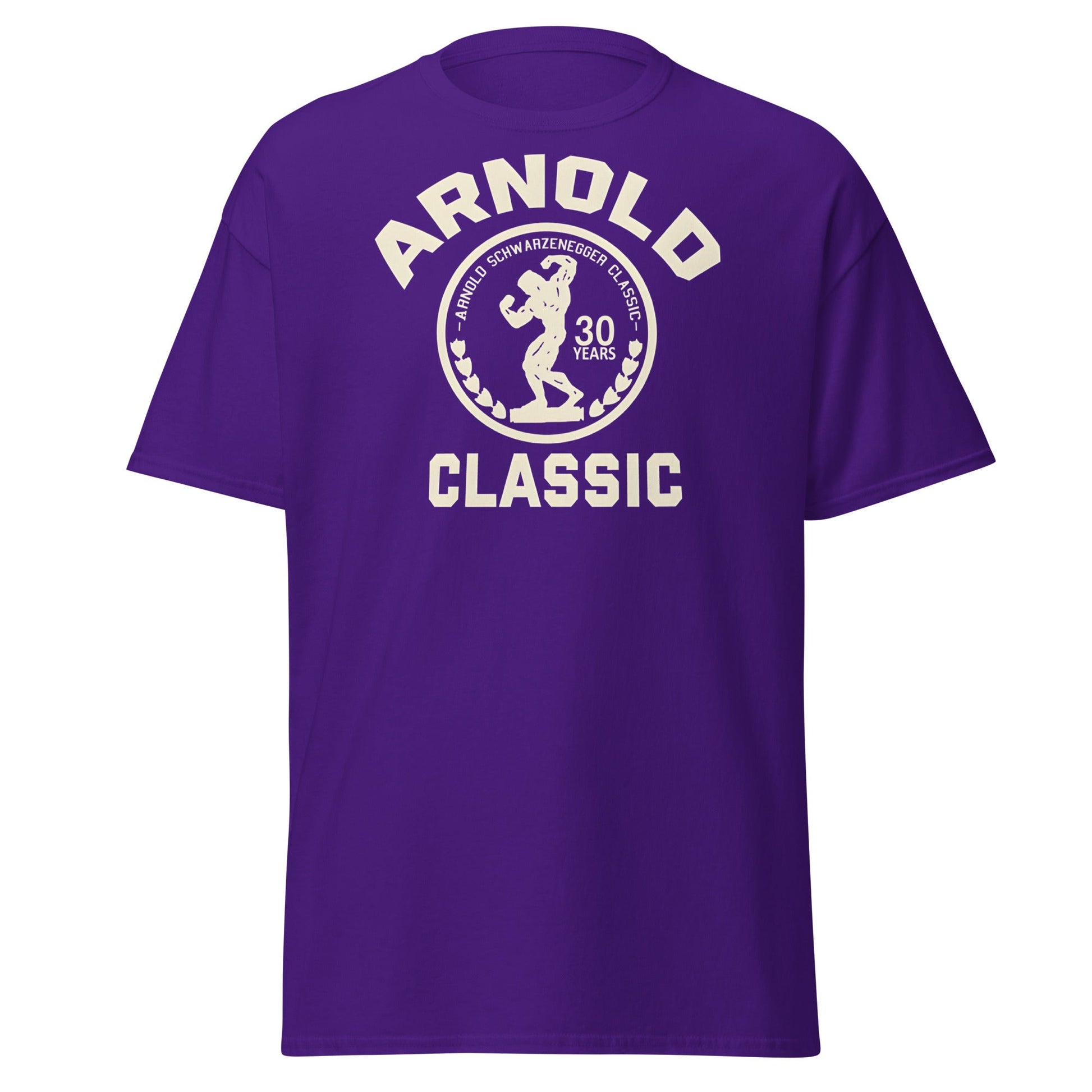 Arnold Classic 30 Years Bodybuilding T-Shirt | Vintage Gym Tee - Purple - T-Shirts Online