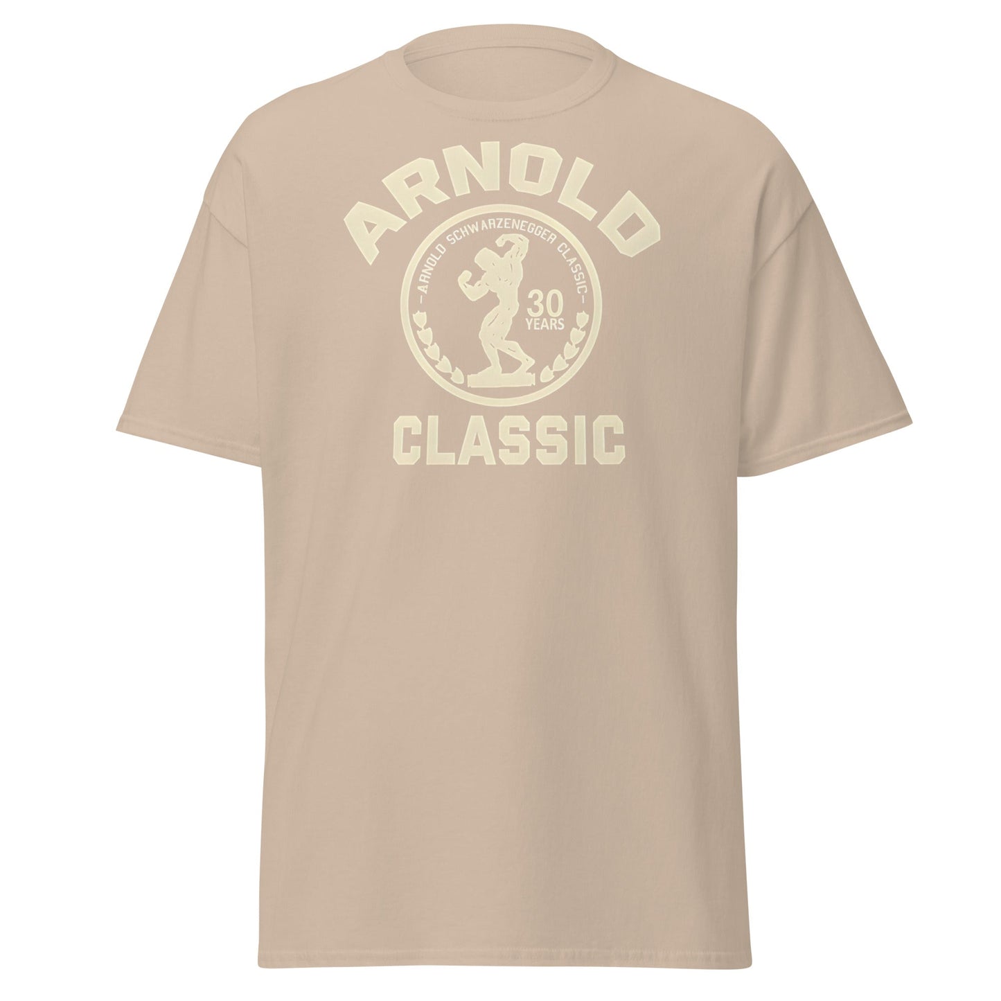 Arnold Classic 30 Years Bodybuilding T-Shirt | Vintage Gym Tee - Sand - T-Shirts Online