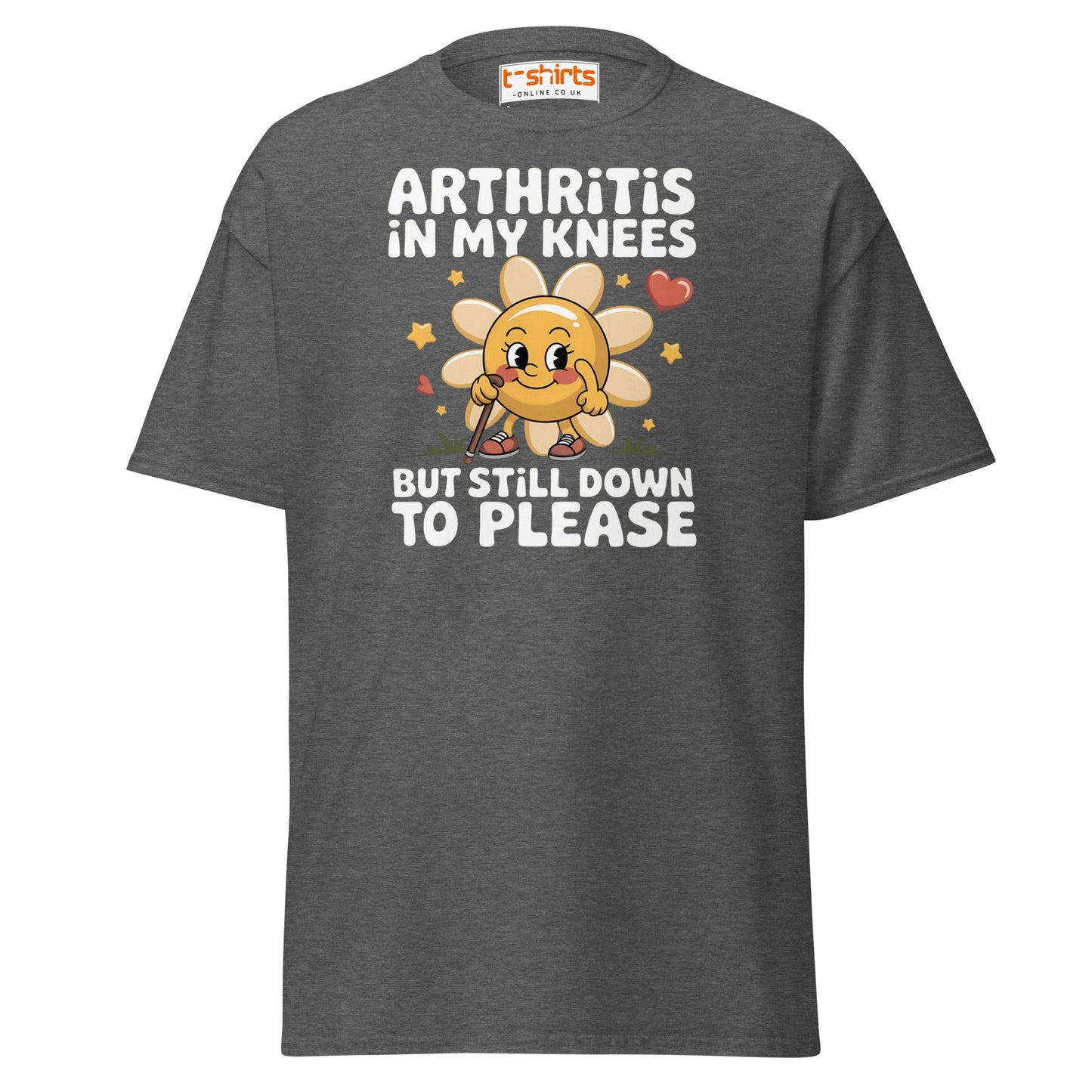 Arthritis in My Knees Funny Adult T-Shirt - Dark Heather - T-Shirts Online