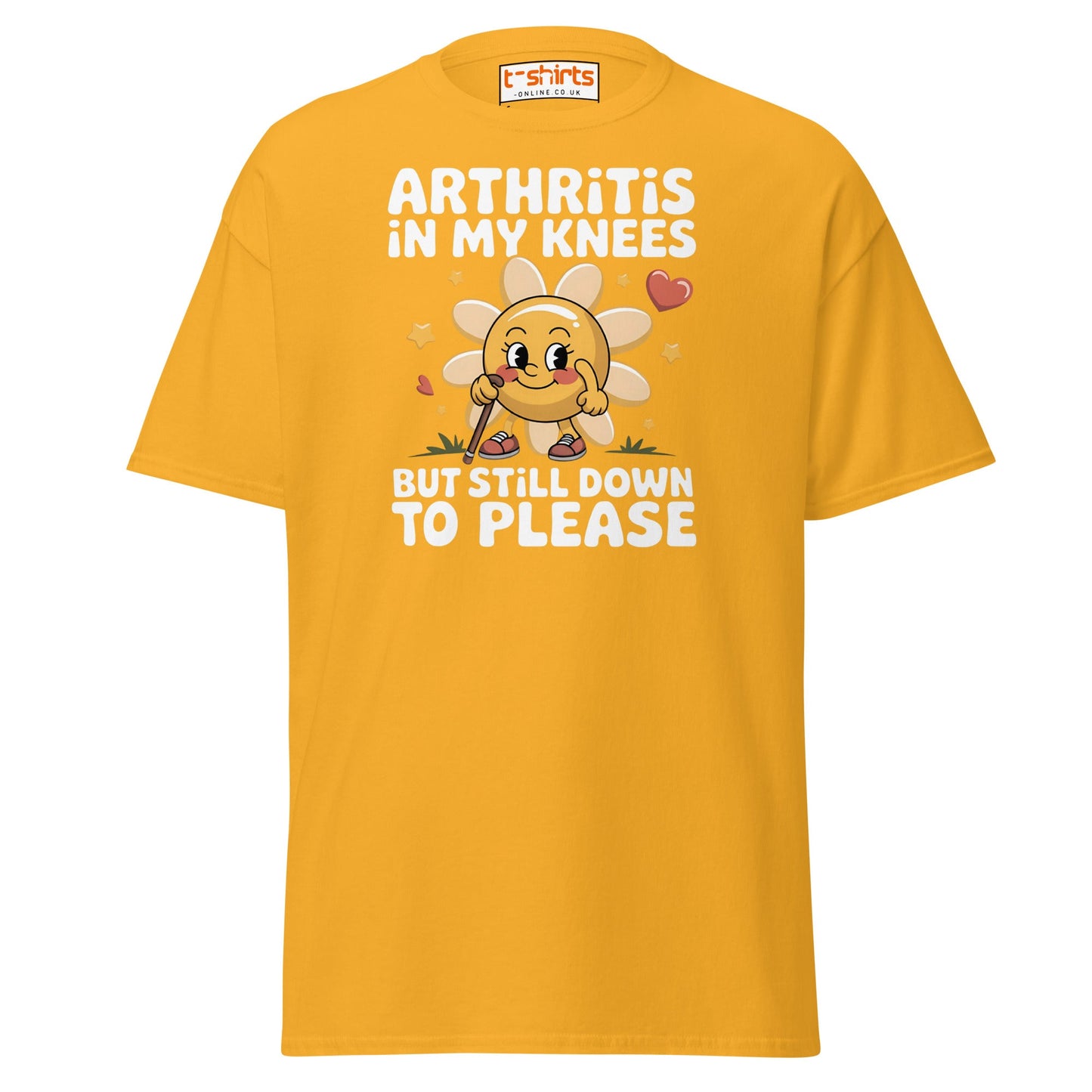 Arthritis in My Knees Funny Adult T-Shirt - Gold - T-Shirts Online