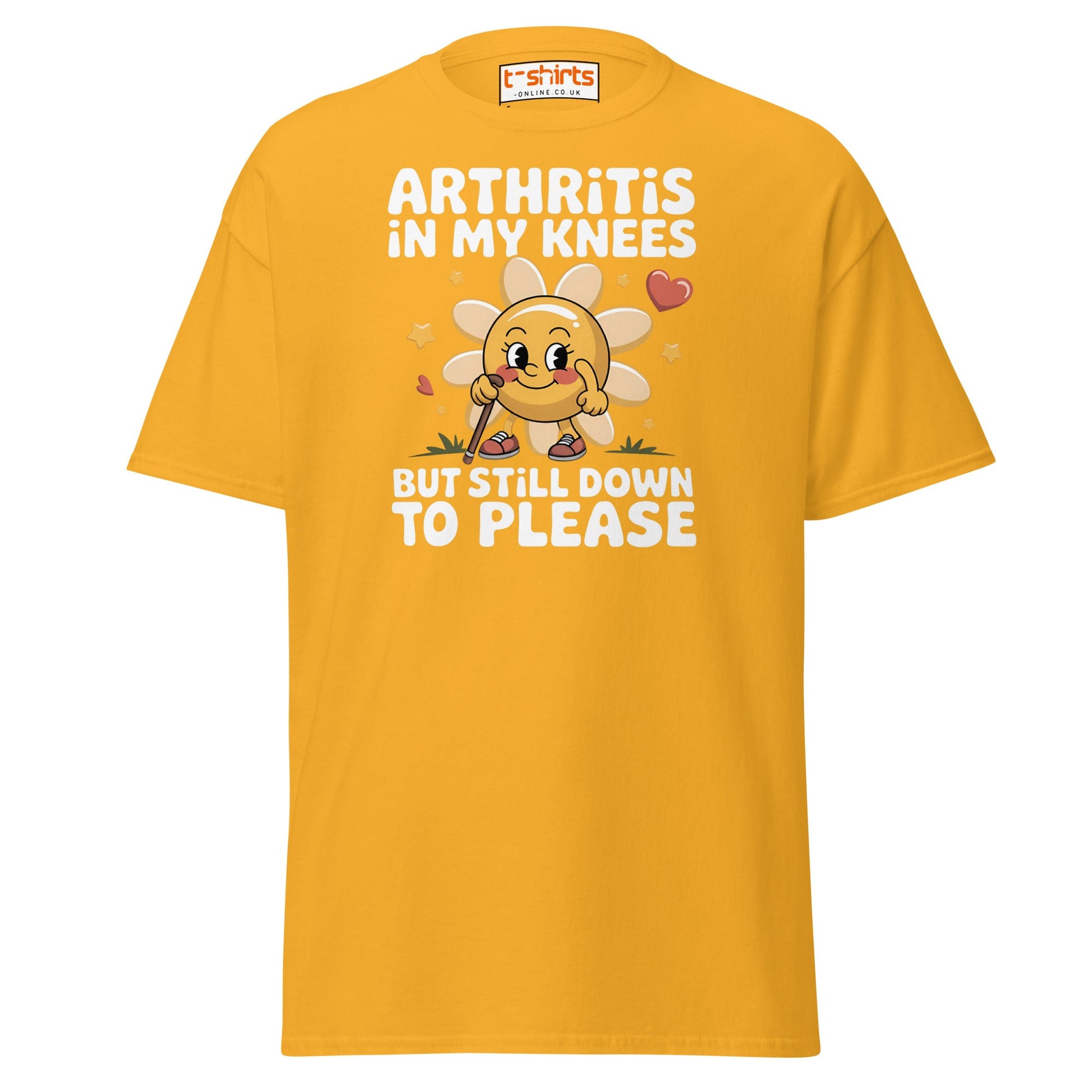 Arthritis in My Knees Funny Adult T-Shirt - Gold - T-Shirts Online