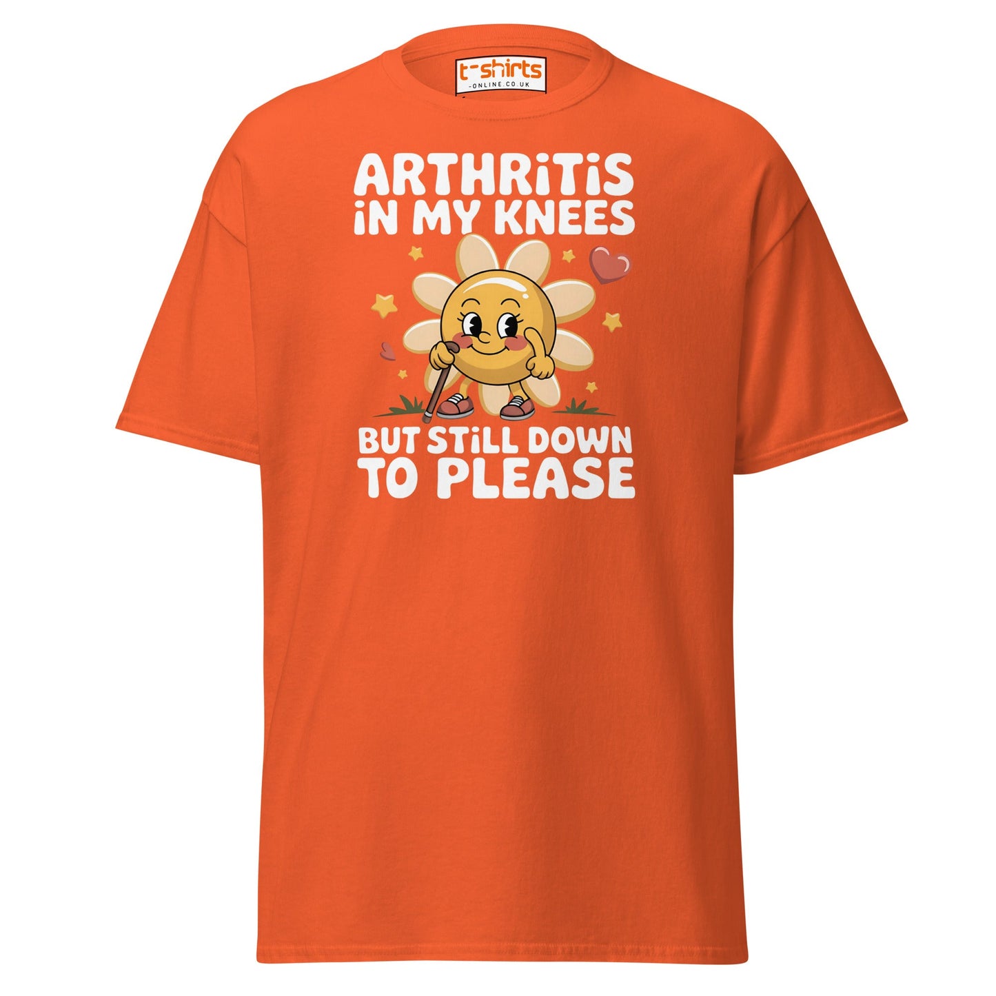 Arthritis in My Knees Funny Adult T-Shirt - Orange - T-Shirts Online