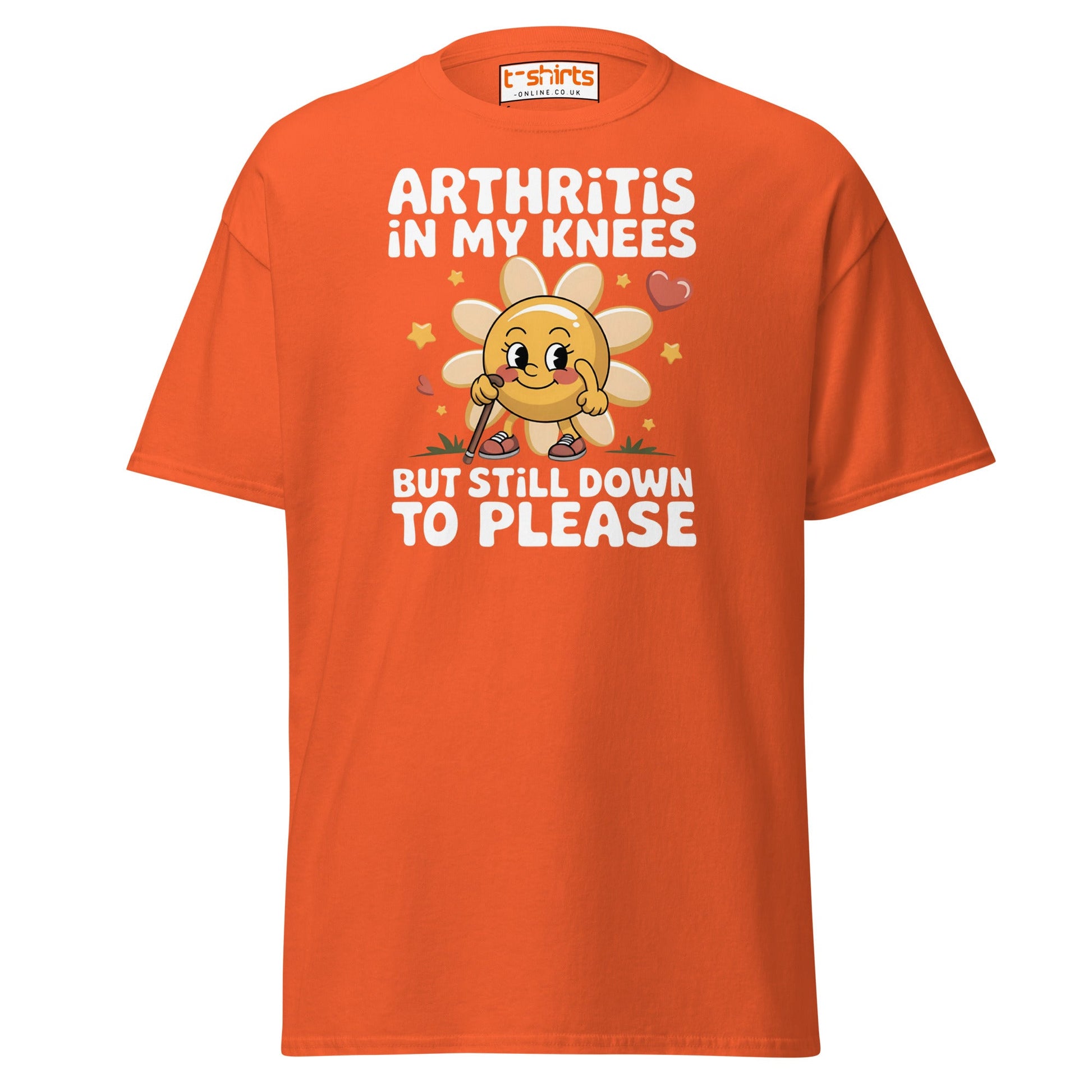 Arthritis in My Knees Funny Adult T-Shirt - Orange - T-Shirts Online