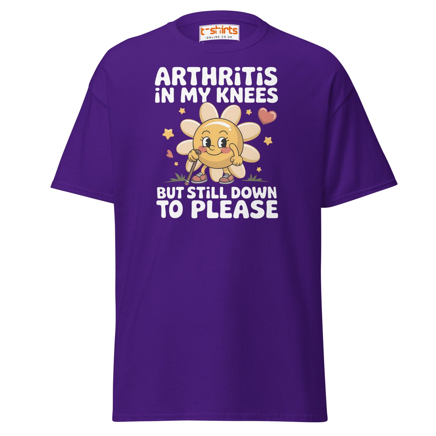 Arthritis in My Knees Funny Adult T-Shirt - Purple - T-Shirts Online