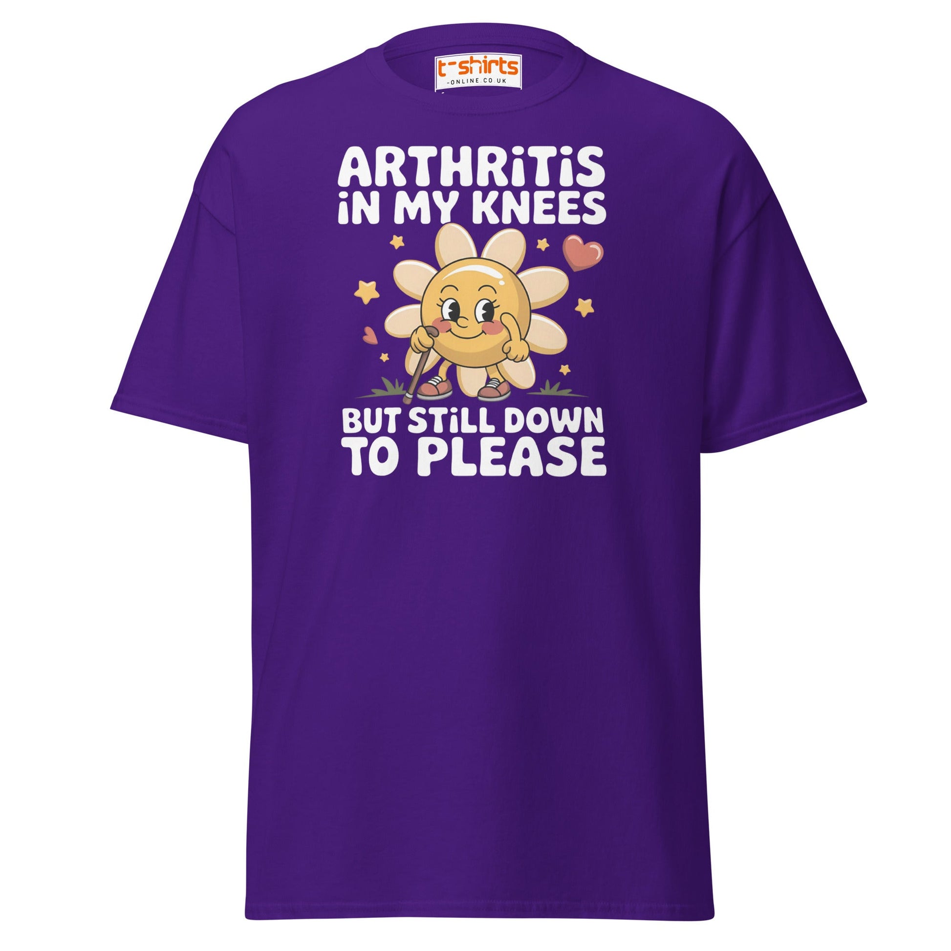 Arthritis in My Knees Funny Adult T-Shirt - Purple - T-Shirts Online
