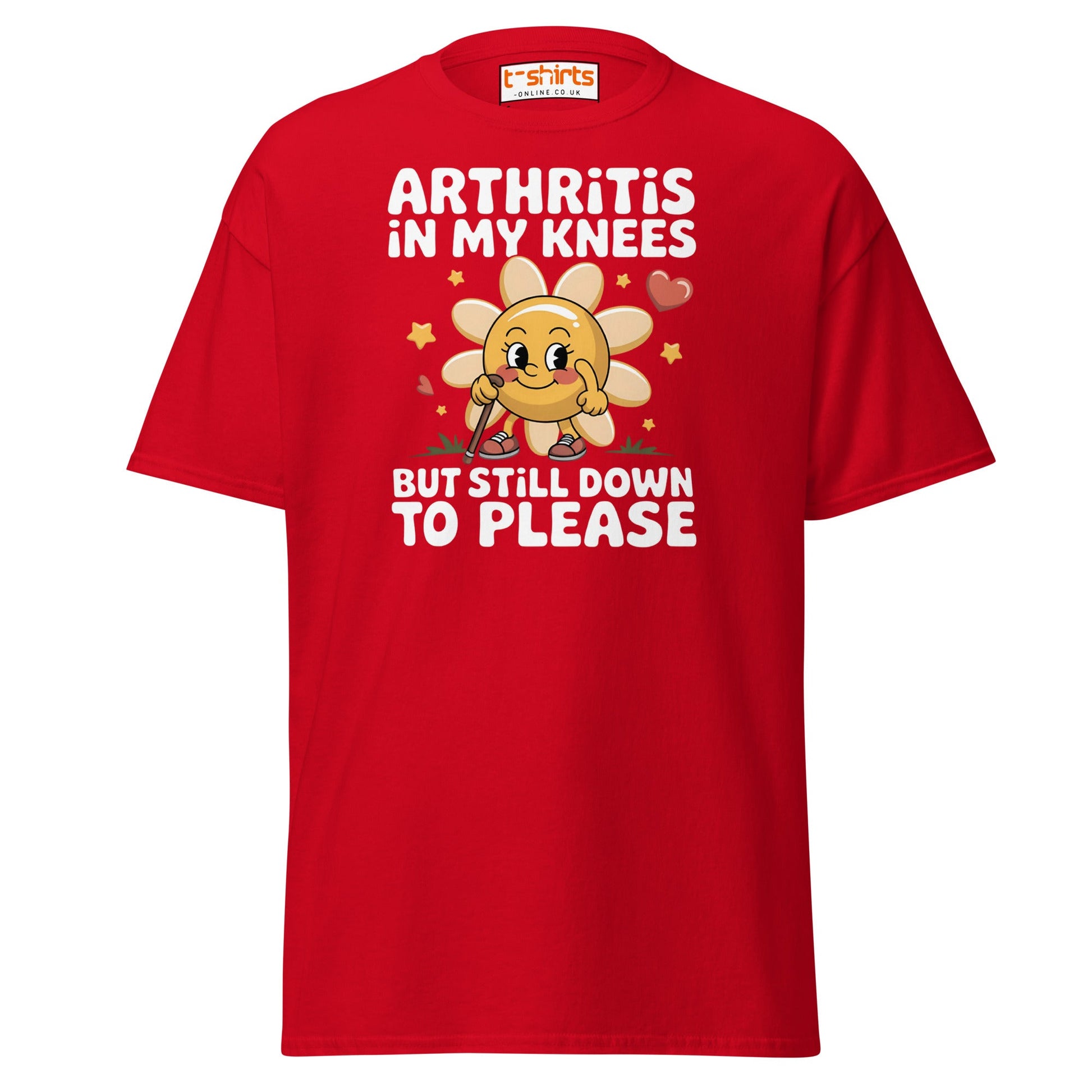 Arthritis in My Knees Funny Adult T-Shirt - Red - T-Shirts Online