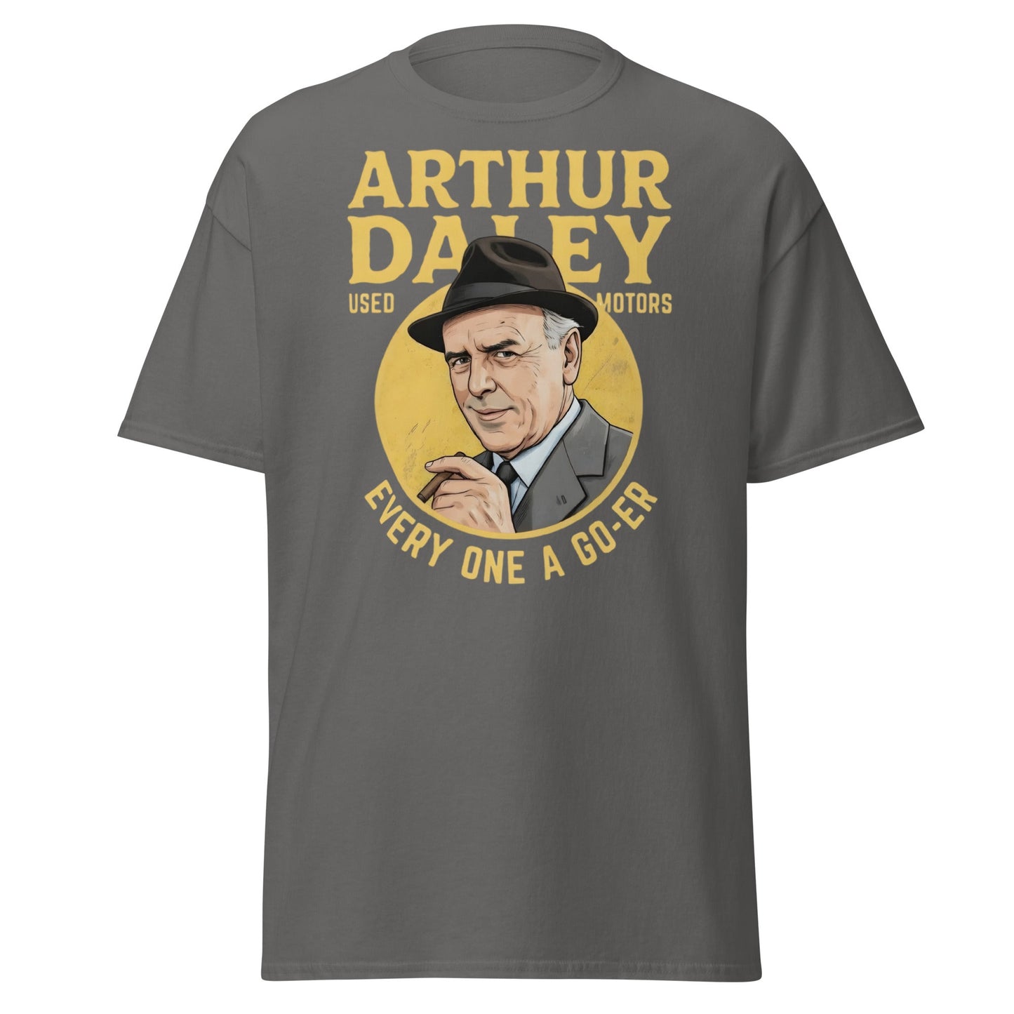 Arthur Daley Used Motors T-Shirt - Every One A Go - Er Tee - Charcoal - T-Shirts Online