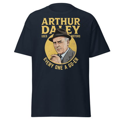Arthur Daley Used Motors T-Shirt - Every One A Go - Er Tee - Navy - T-Shirts Online