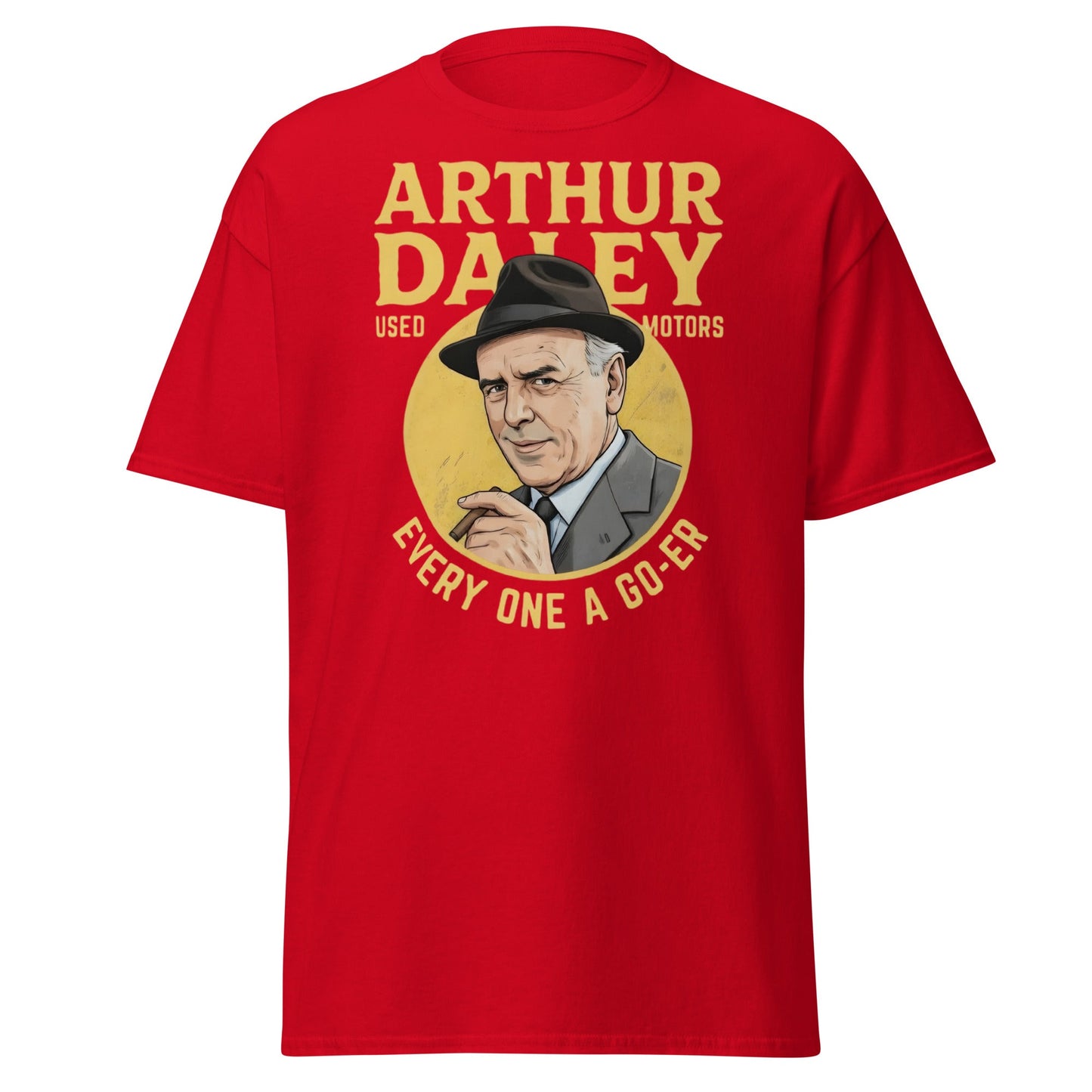 Arthur Daley Used Motors T-Shirt - Every One A Go - Er Tee - Red - T-Shirts Online