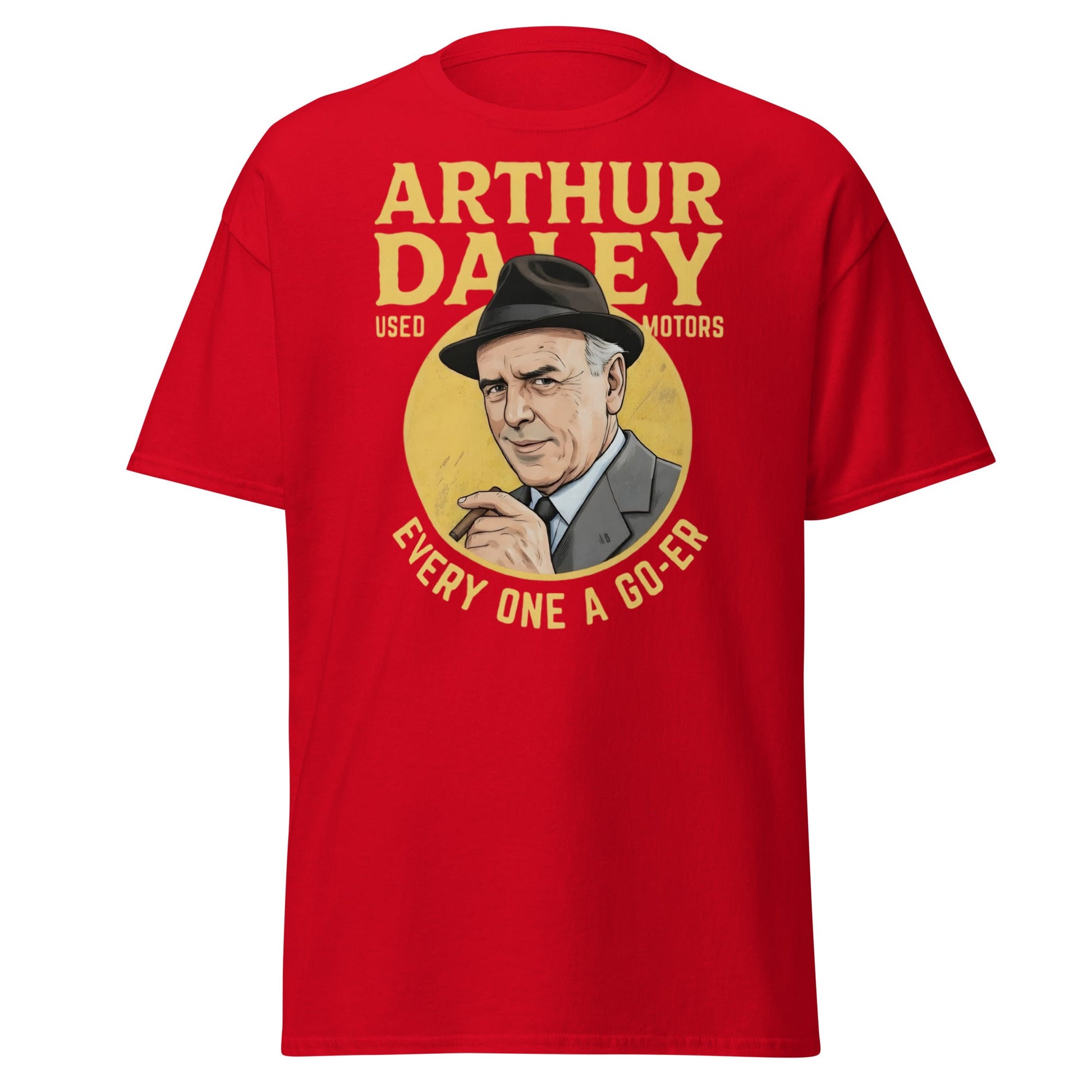 Arthur Daley Used Motors T-Shirt - Every One A Go - Er Tee - Red - T-Shirts Online