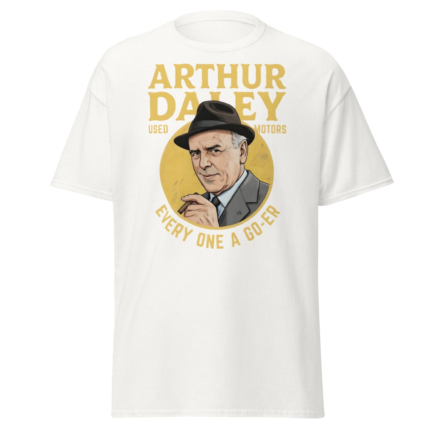 Arthur Daley Used Motors T-Shirt - Every One A Go - Er Tee - White - T-Shirts Online