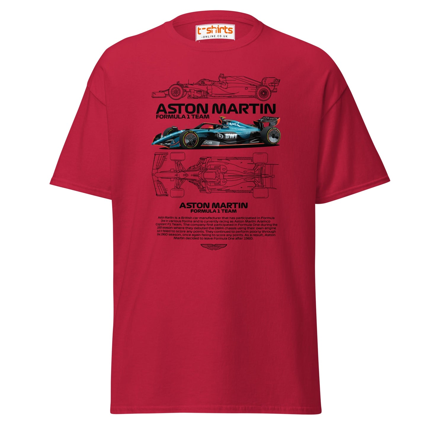 Aston Martin F1 Car T-Shirt | Racing Fan Tee - Cardinal - T-Shirts Online