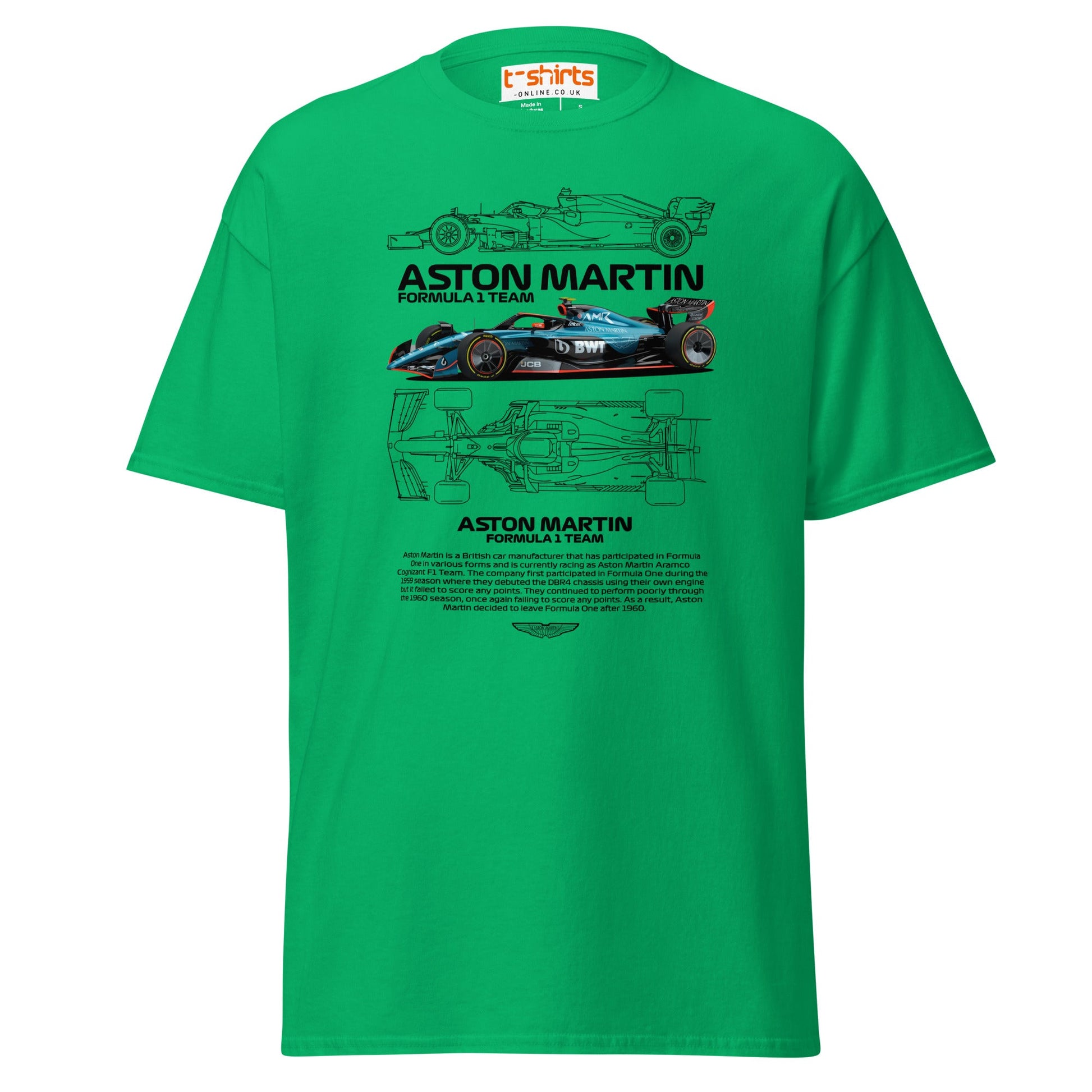 Aston Martin F1 Car T-Shirt | Racing Fan Tee - Irish Green - T-Shirts Online