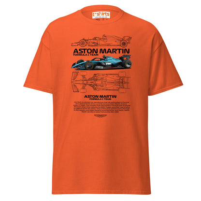 Aston Martin F1 Car T-Shirt | Racing Fan Tee - Orange - T-Shirts Online