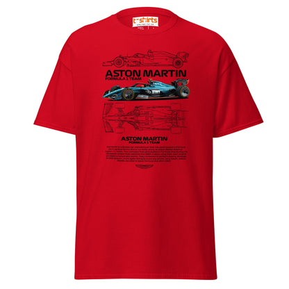 Aston Martin F1 Car T-Shirt | Racing Fan Tee - Red - T-Shirts Online