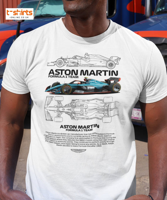 Aston Martin F1 Car T-Shirt | Racing Fan Tee - Red - T-Shirts Online