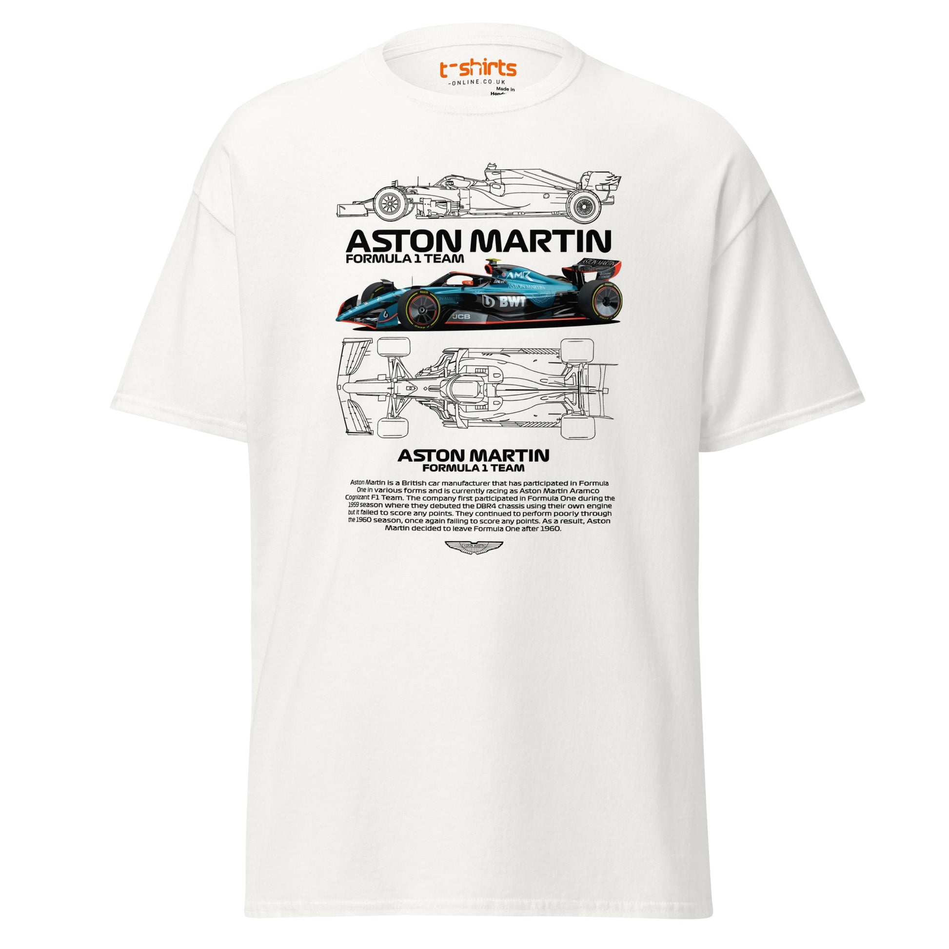 Aston Martin F1 Car T-Shirt | Racing Fan Tee - White - T-Shirts Online