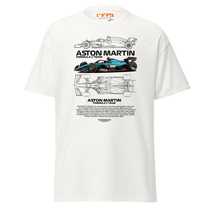 Aston Martin F1 Car T-Shirt | Racing Fan Tee - White - T-Shirts Online