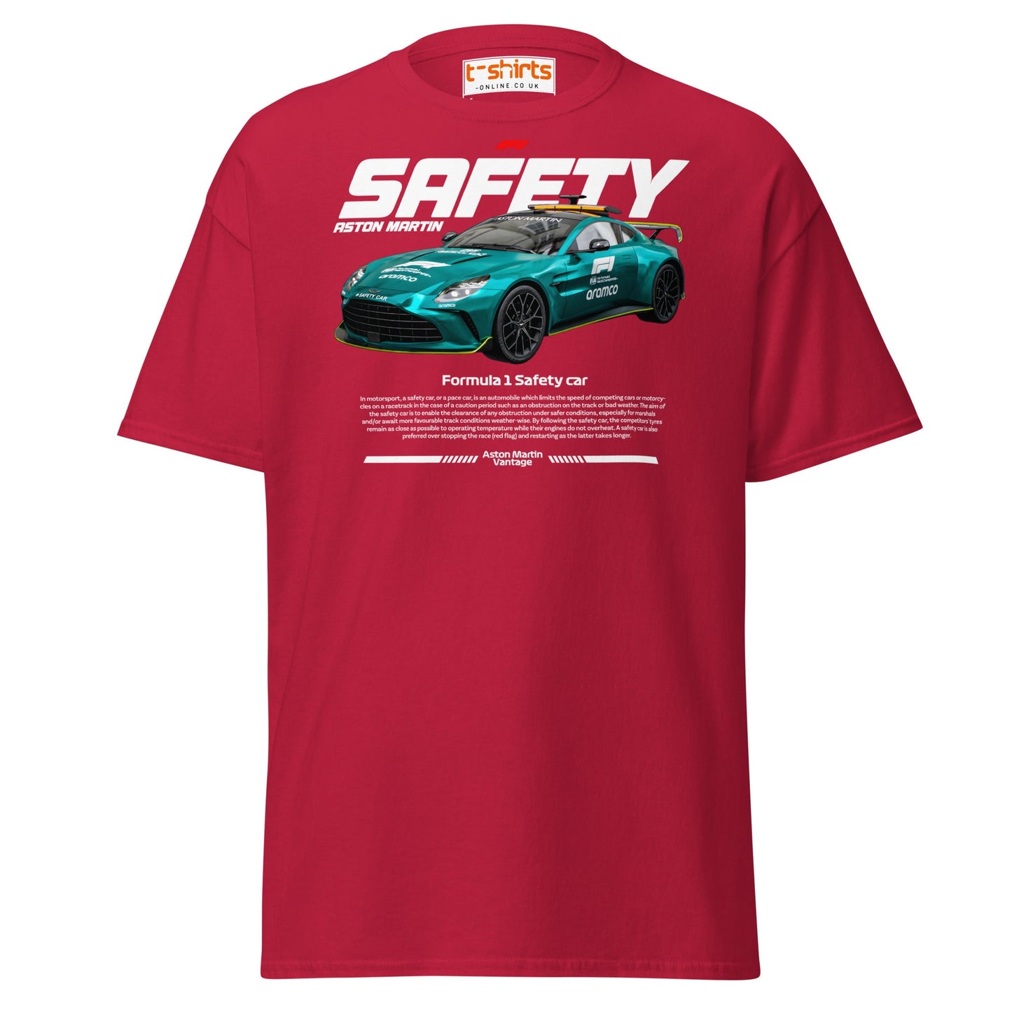 Aston Martin F1 Safety Car T-Shirt | Racing Fans Tee - Cardinal - T-Shirts Online