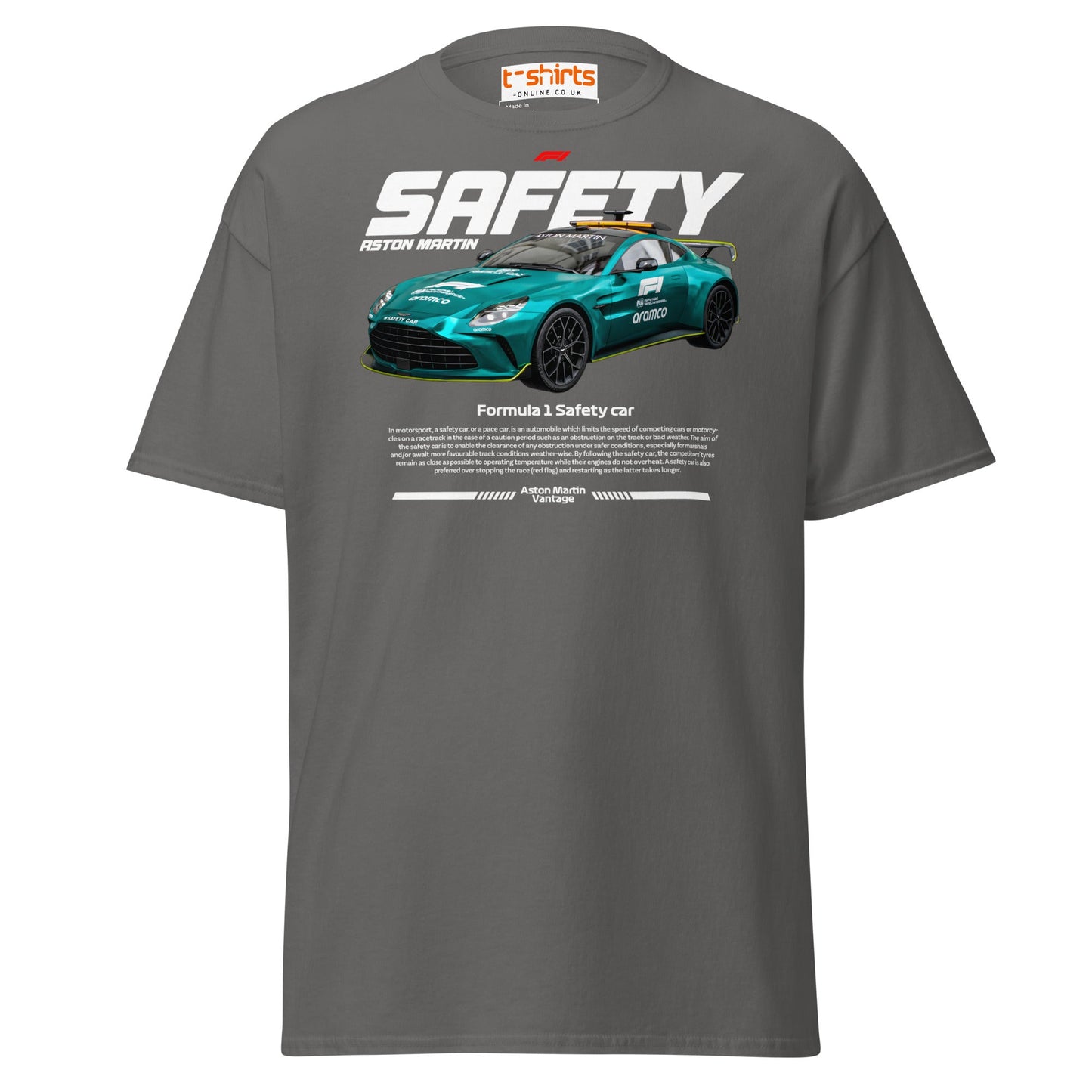 Aston Martin F1 Safety Car T-Shirt | Racing Fans Tee - Charcoal - T-Shirts Online