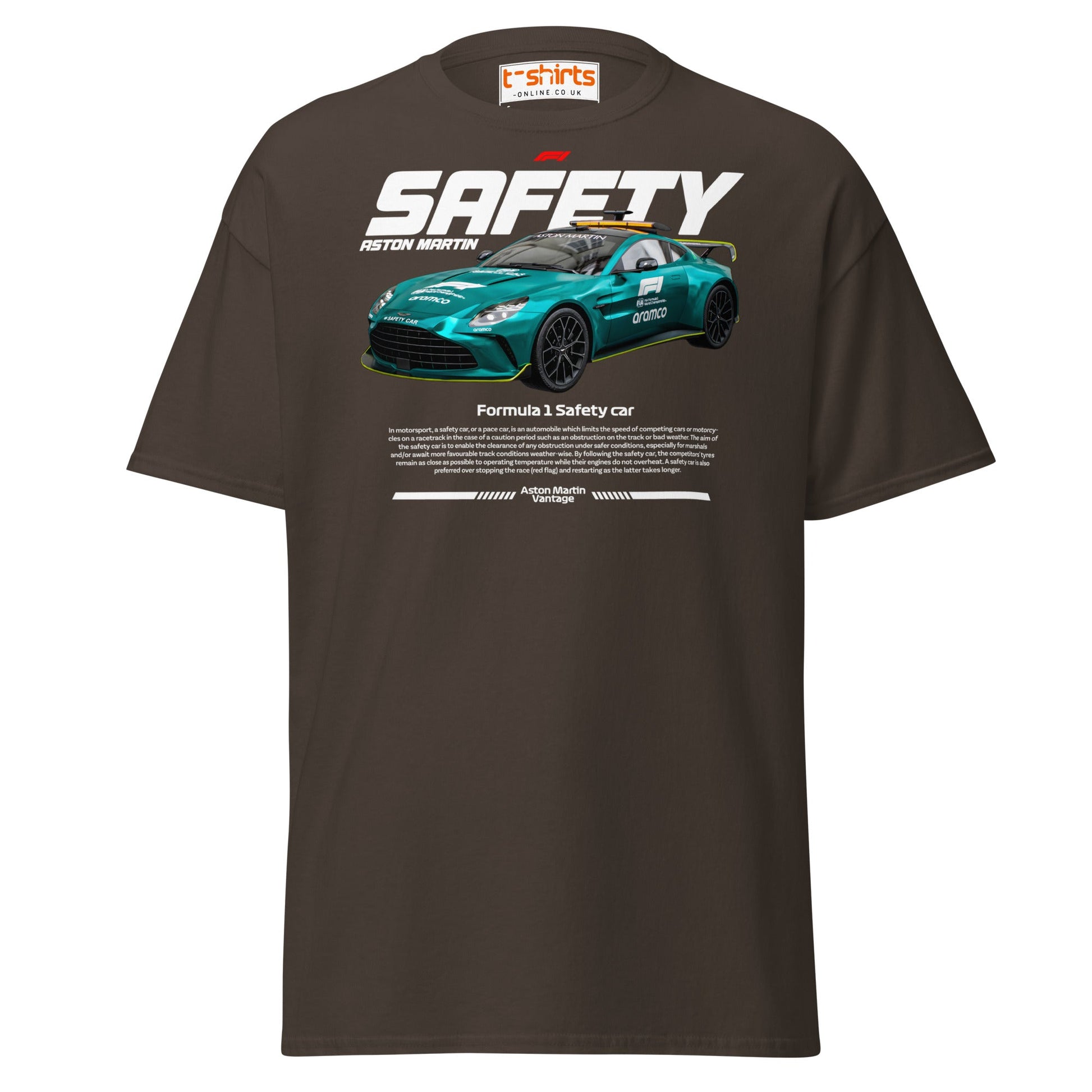 Aston Martin F1 Safety Car T-Shirt | Racing Fans Tee - Dark Chocolate - T-Shirts Online