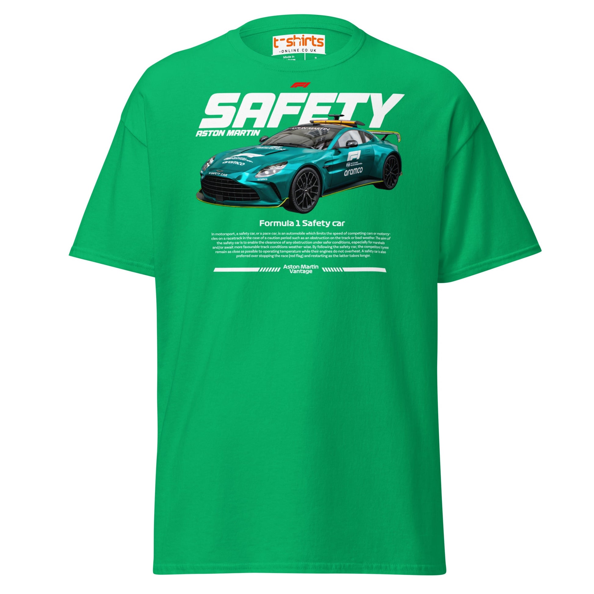 Aston Martin F1 Safety Car T-Shirt | Racing Fans Tee - Irish Green - T-Shirts Online