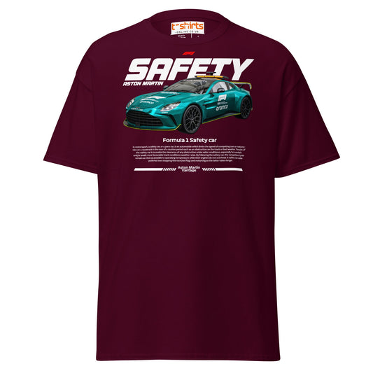 Aston Martin F1 Safety Car T-Shirt | Racing Fans Tee - Maroon - T-Shirts Online