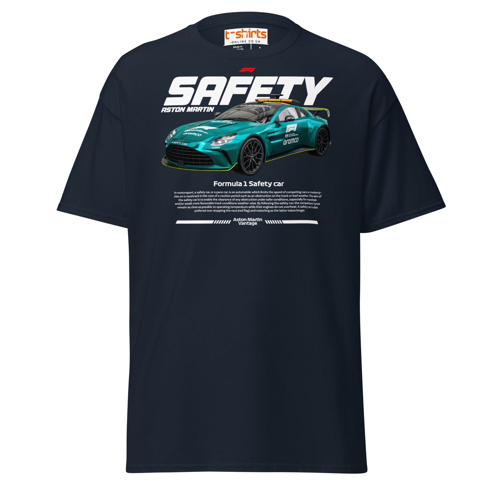 Aston Martin F1 Safety Car T-Shirt | Racing Fans Tee - Navy - T-Shirts Online