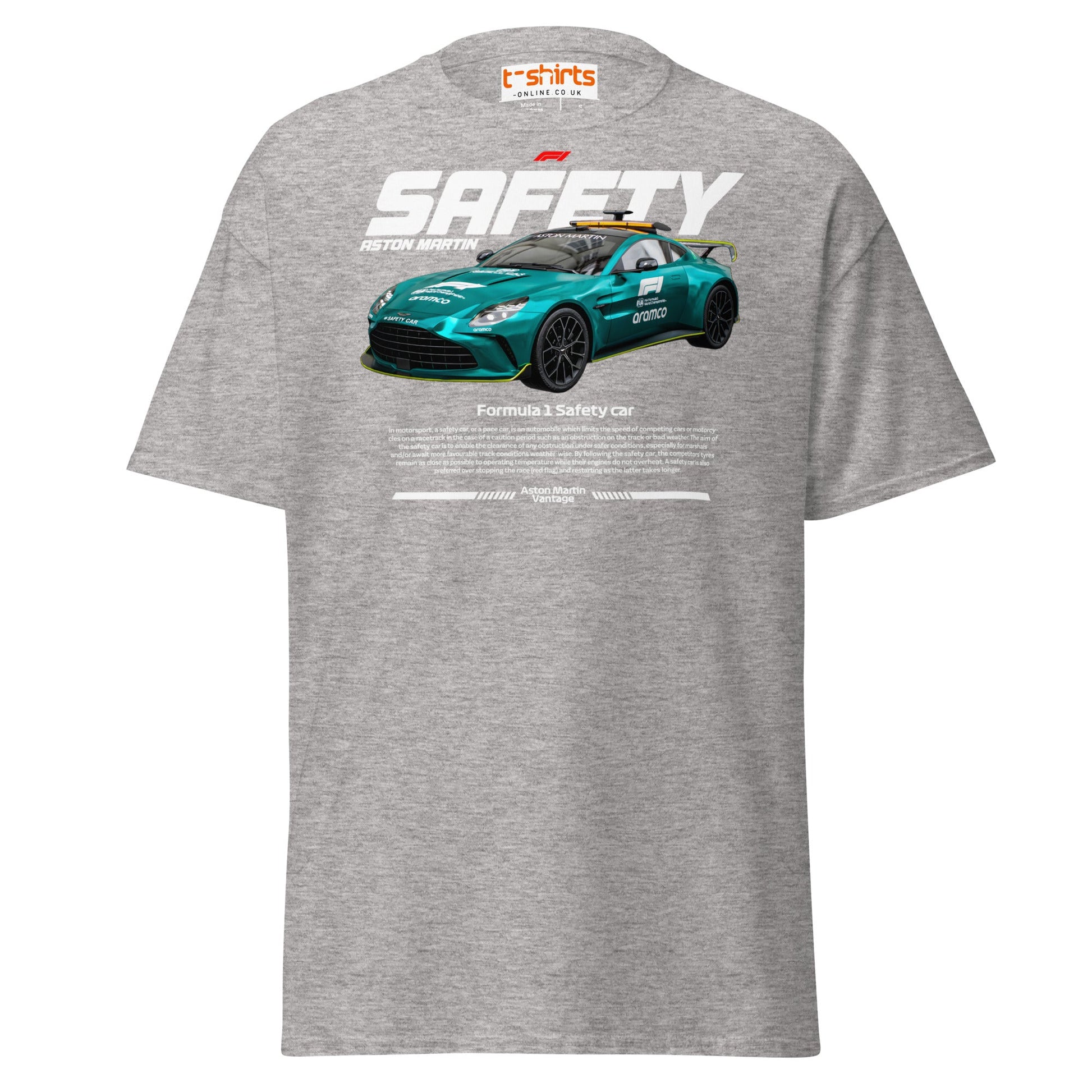 Aston Martin F1 Safety Car T-Shirt | Racing Fans Tee - Sport Grey - T-Shirts Online