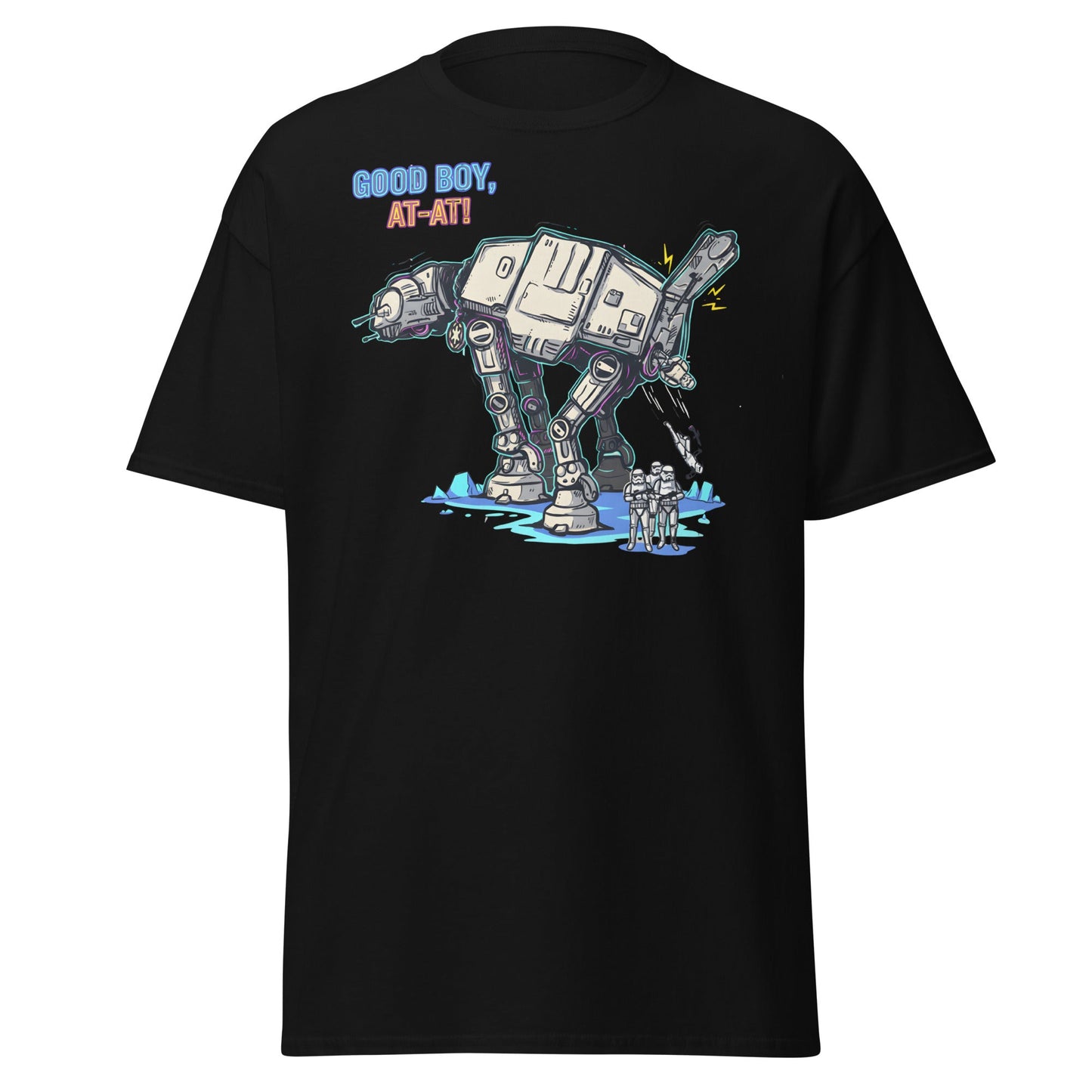 AT - AT Dog Pee Funny Sci - Fi Parody T-Shirt - Black - T-Shirts Online