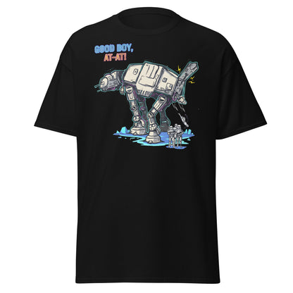 AT - AT Dog Pee Funny Sci - Fi Parody T-Shirt - Black - T-Shirts Online