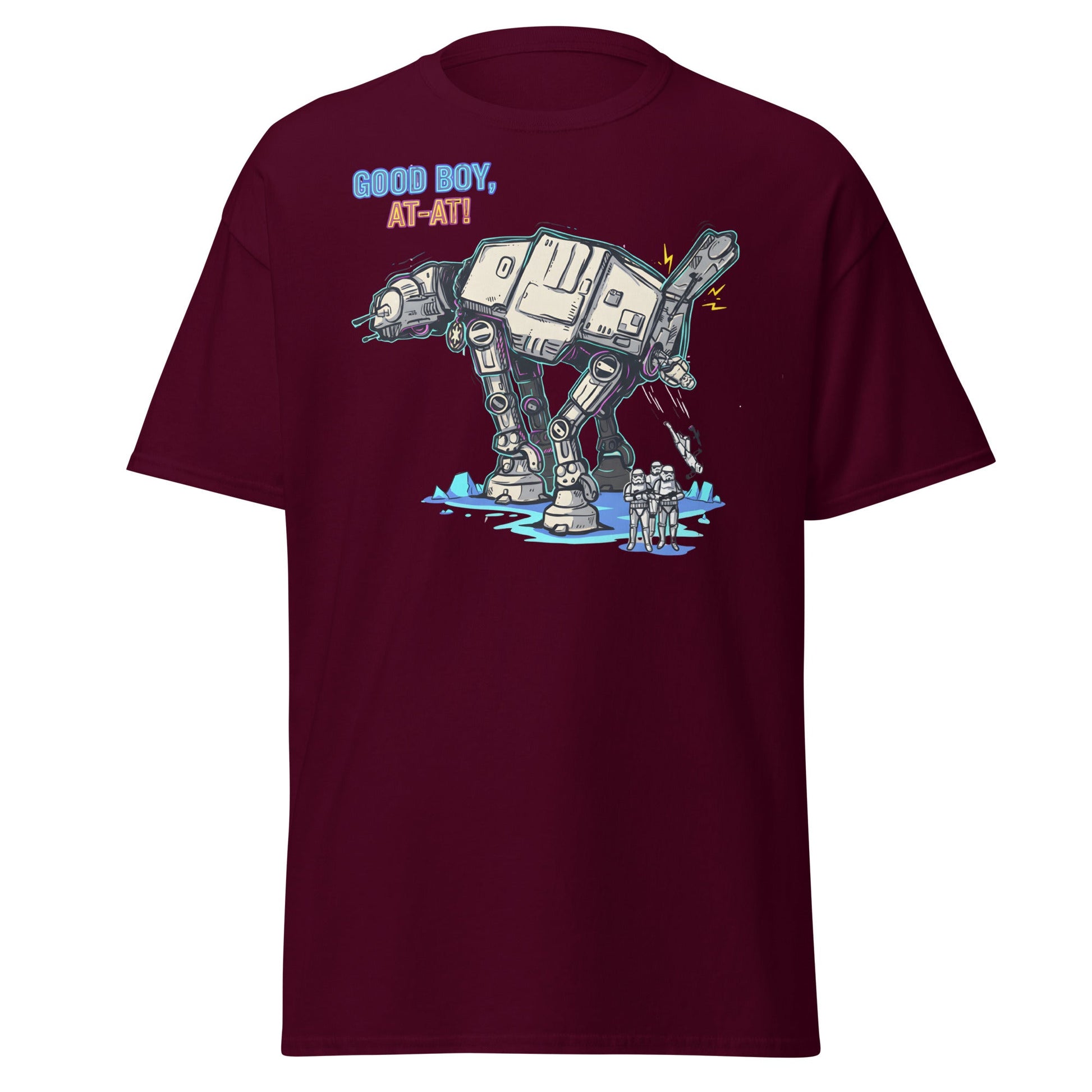 AT - AT Dog Pee Funny Sci - Fi Parody T-Shirt - Maroon - T-Shirts Online