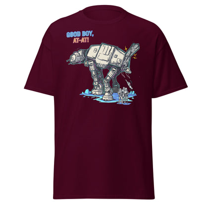 AT - AT Dog Pee Funny Sci - Fi Parody T-Shirt - Maroon - T-Shirts Online
