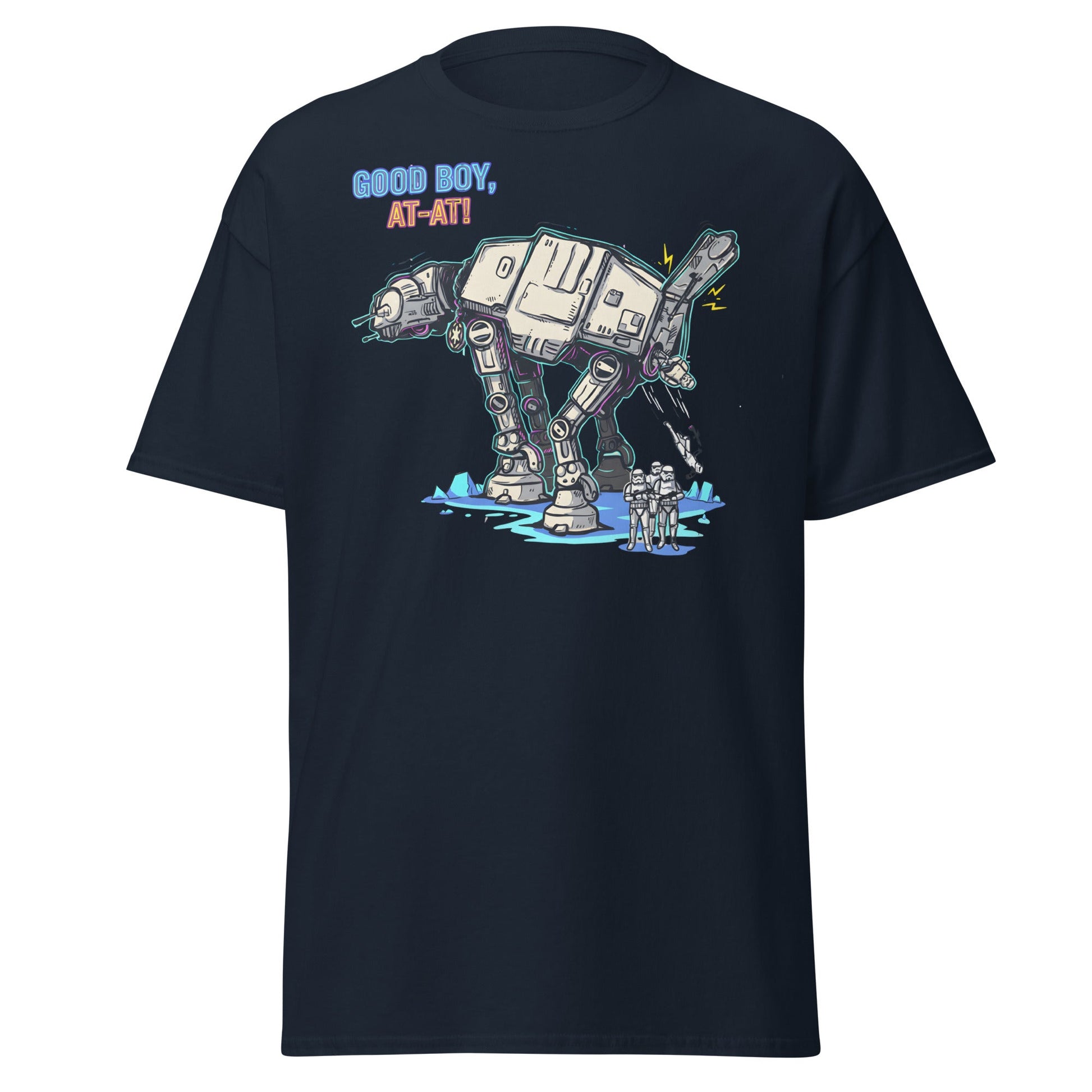 AT - AT Dog Pee Funny Sci - Fi Parody T-Shirt - Navy - T-Shirts Online