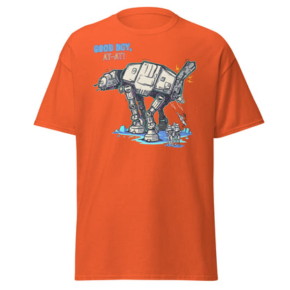AT - AT Dog Pee Funny Sci - Fi Parody T-Shirt - Orange - T-Shirts Online