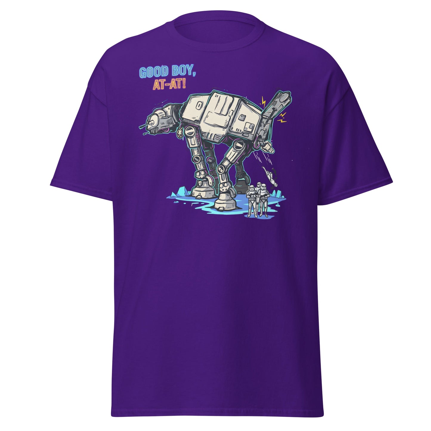 AT - AT Dog Pee Funny Sci - Fi Parody T-Shirt - Purple - T-Shirts Online