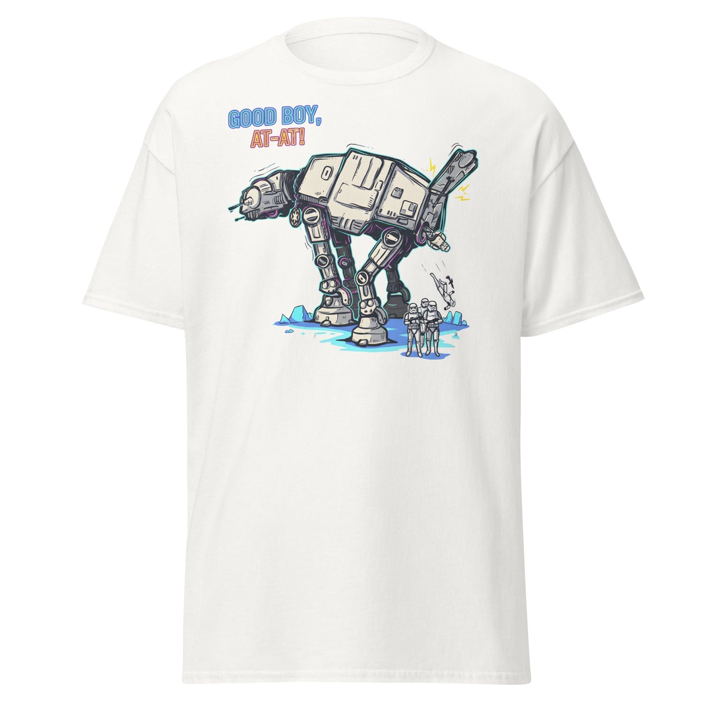 AT - AT Dog Pee Funny Sci - Fi Parody T-Shirt - White - T-Shirts Online