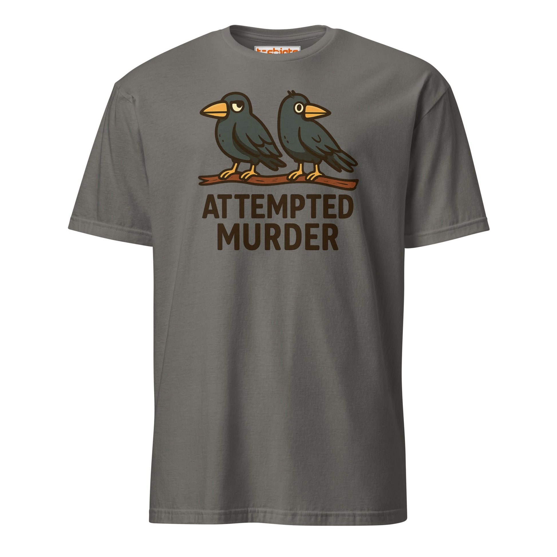 Attempted Murder Crows T-Shirt – Dark Humor Tee - Charcoal - T-Shirts Online