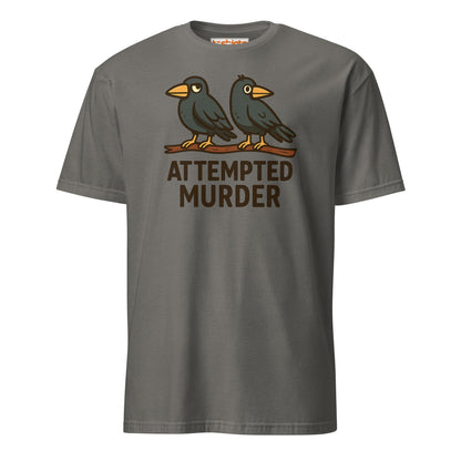 Attempted Murder Crows T-Shirt – Dark Humor Tee - Charcoal - T-Shirts Online