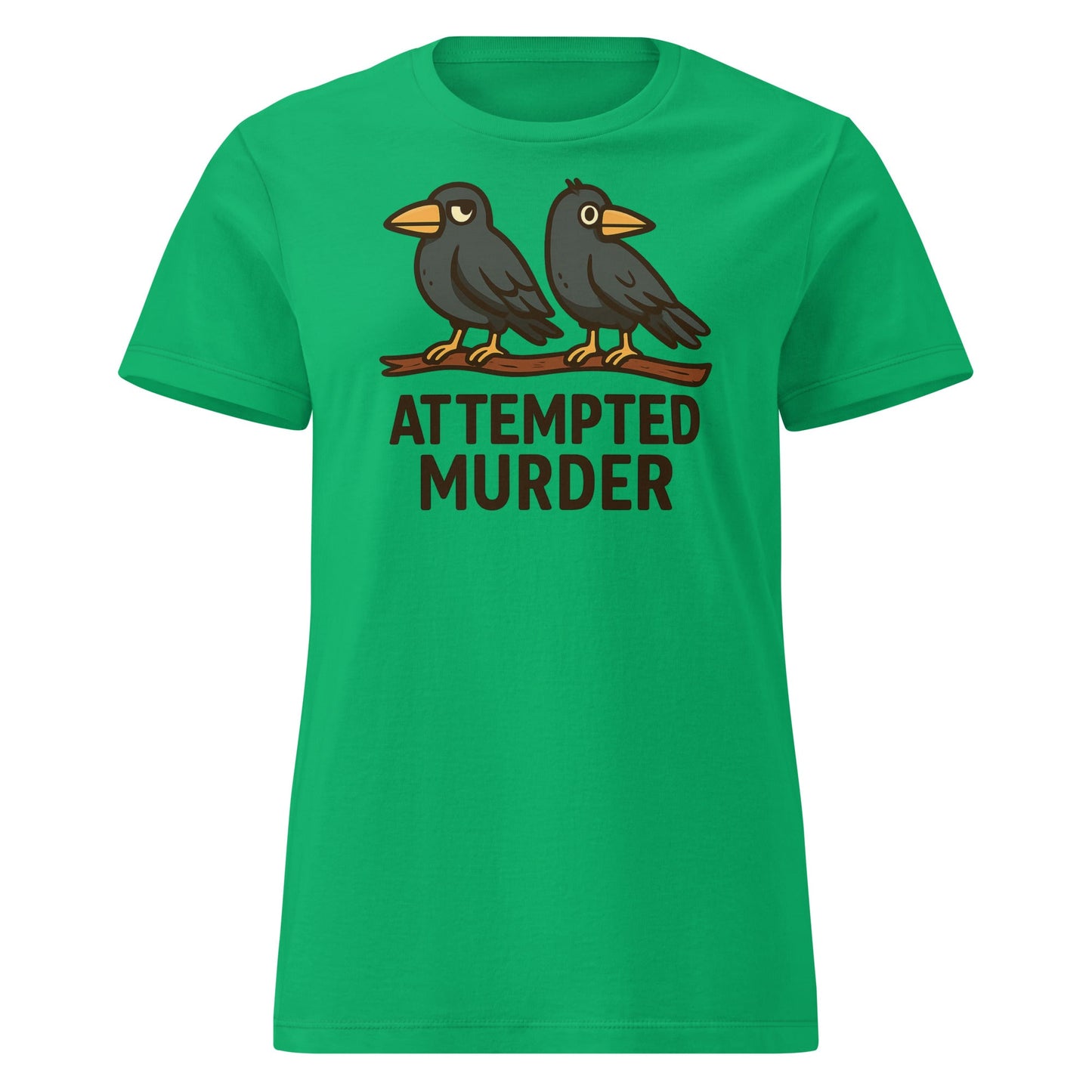 Attempted Murder Crows T-Shirt – Funny Bird Pun Tee - Irish Green - T-Shirts Online