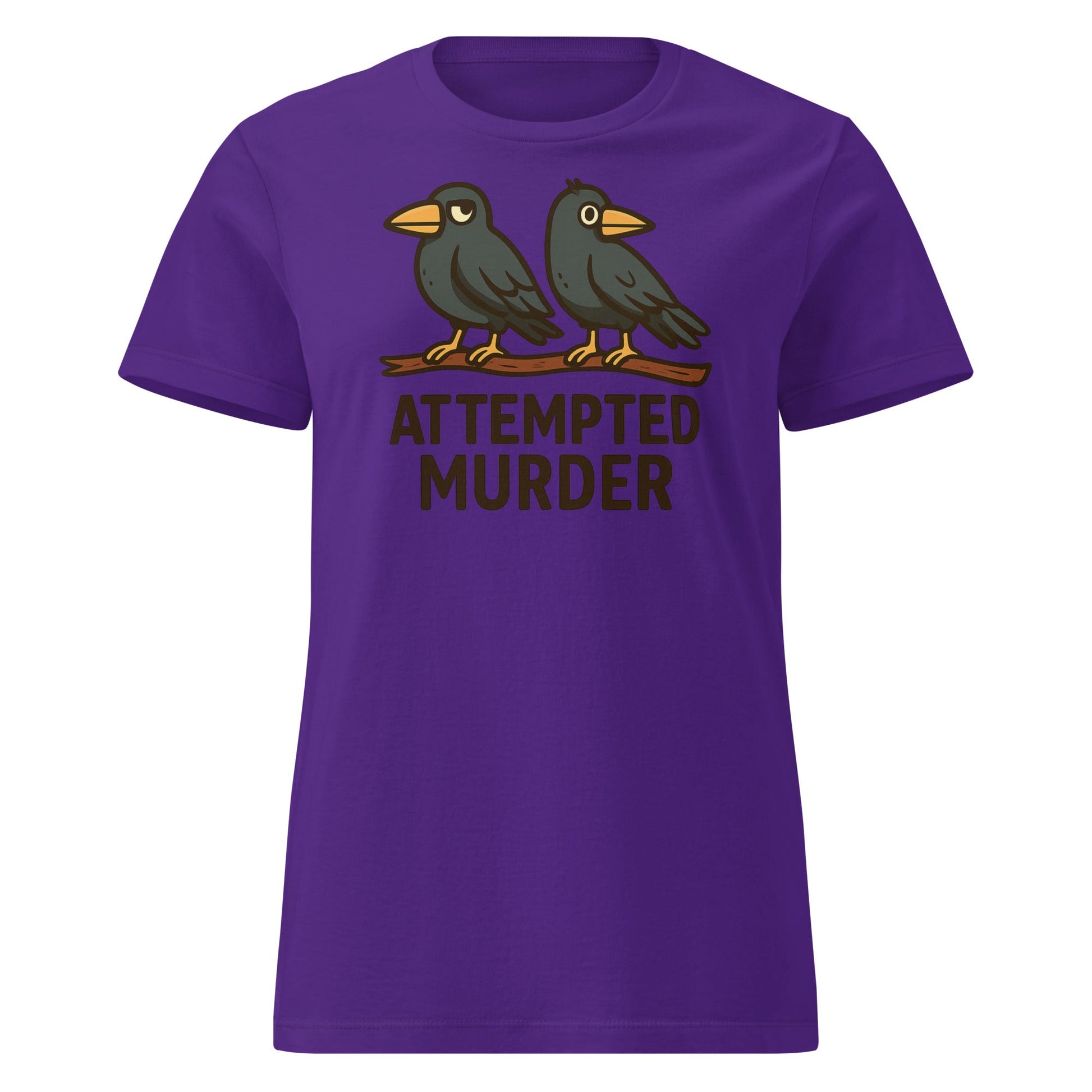 Attempted Murder Crows T-Shirt – Funny Bird Pun Tee - Purple - T-Shirts Online