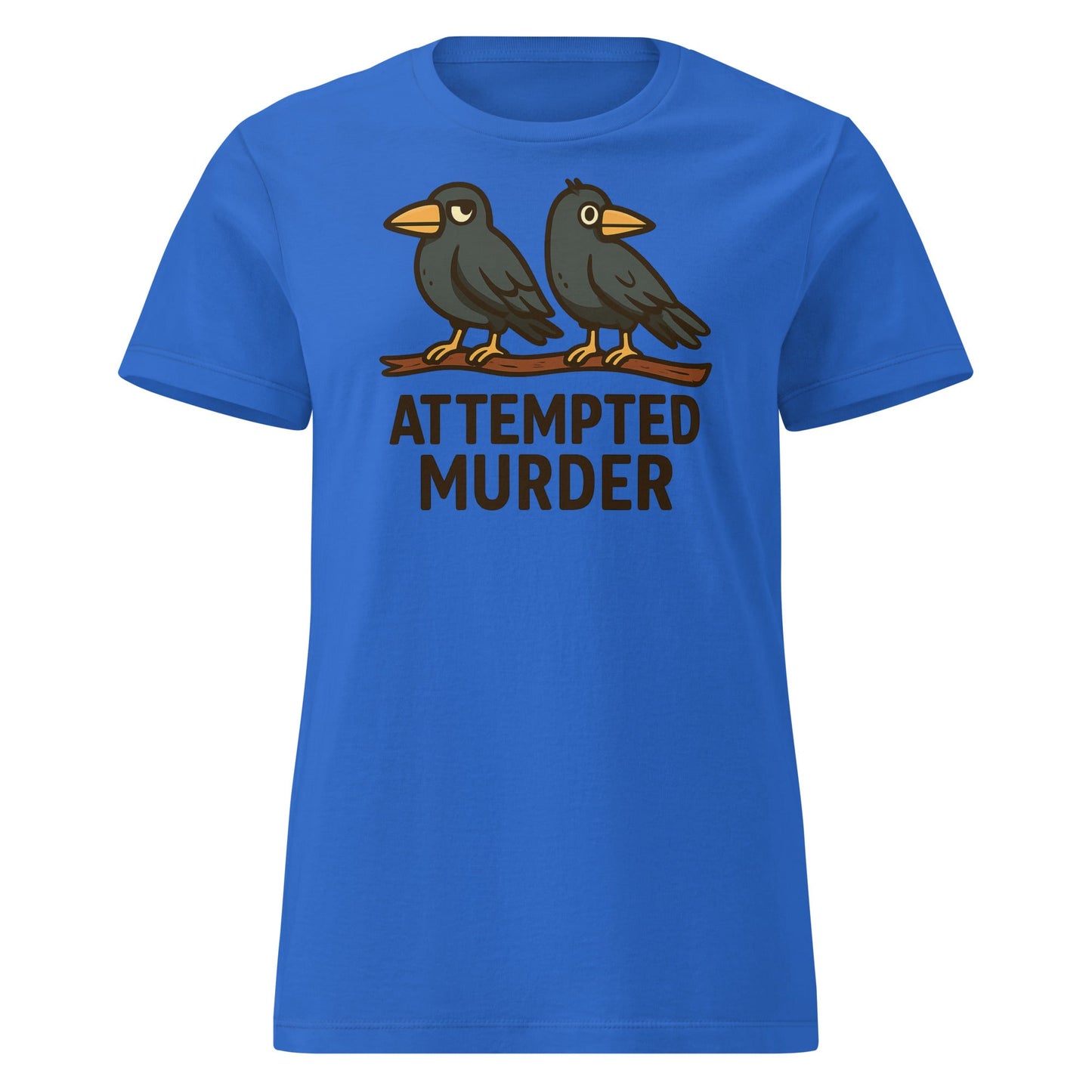 Attempted Murder Crows T-Shirt – Funny Bird Pun Tee - Royal - T-Shirts Online