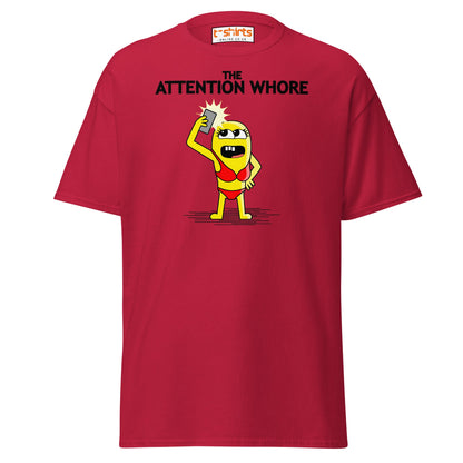 Attention Whore T-Shirt | Funny Cartoon Adult Humor Tee - Cardinal - T-Shirts Online