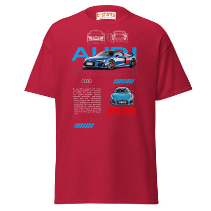 Audi R8 Blueprint T-Shirt | Supercar Enthusiast Tee - Cardinal - T-Shirts Online