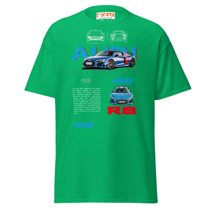 Audi R8 Blueprint T-Shirt | Supercar Enthusiast Tee - Irish Green - T-Shirts Online
